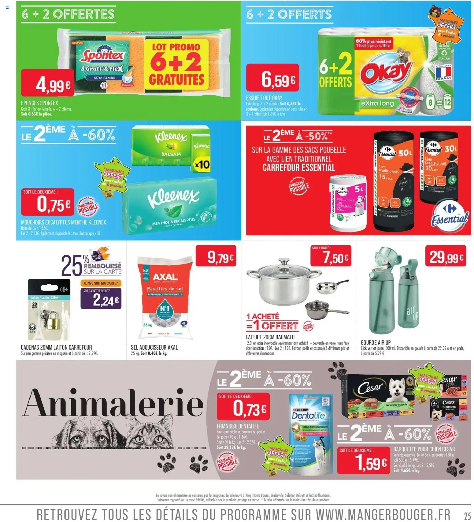 {H1} | Page: 25 | Produits: Poêle, Éponges, Cadenas, Sacs poubelle