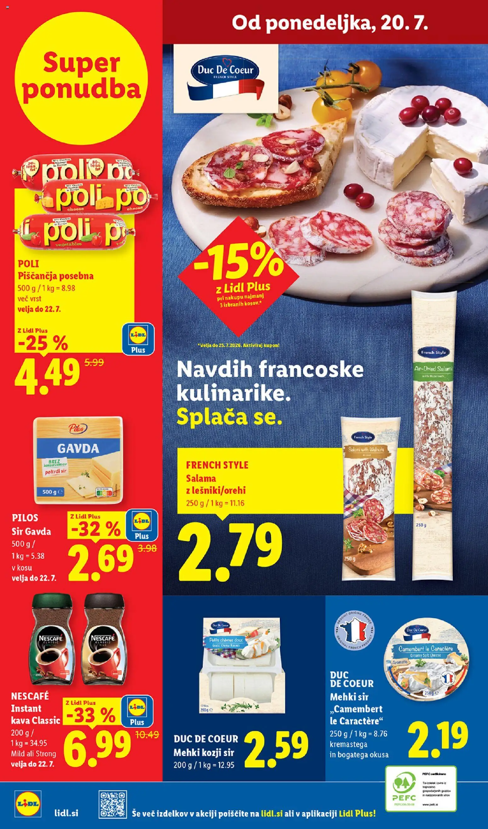 Novi Lidl katalog ponudbe – veljaven od 16.07.2026 | Stran: 70 | Izdelki: Instant kava, Sir, Kava, Salama