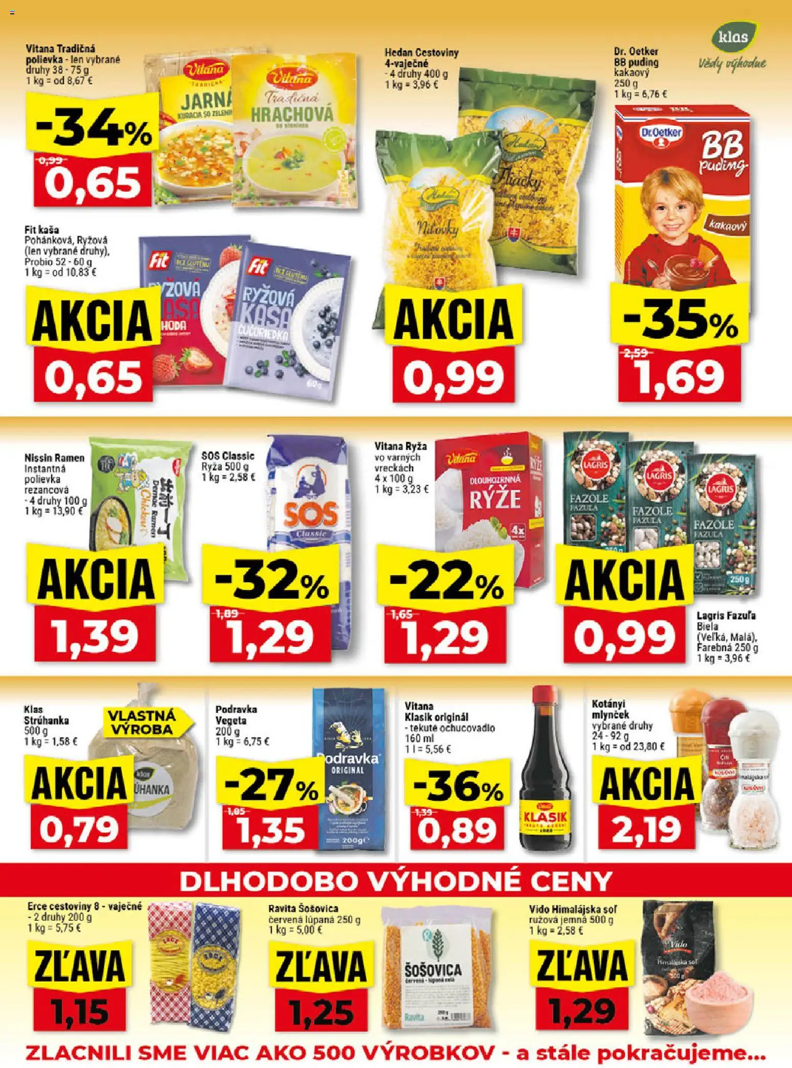 Nové Klas akcie – leták je platný od 24.08.2026 | Strana: 14 | Produkty: Fazuľa, Šošovica, Soľ, Mlynček