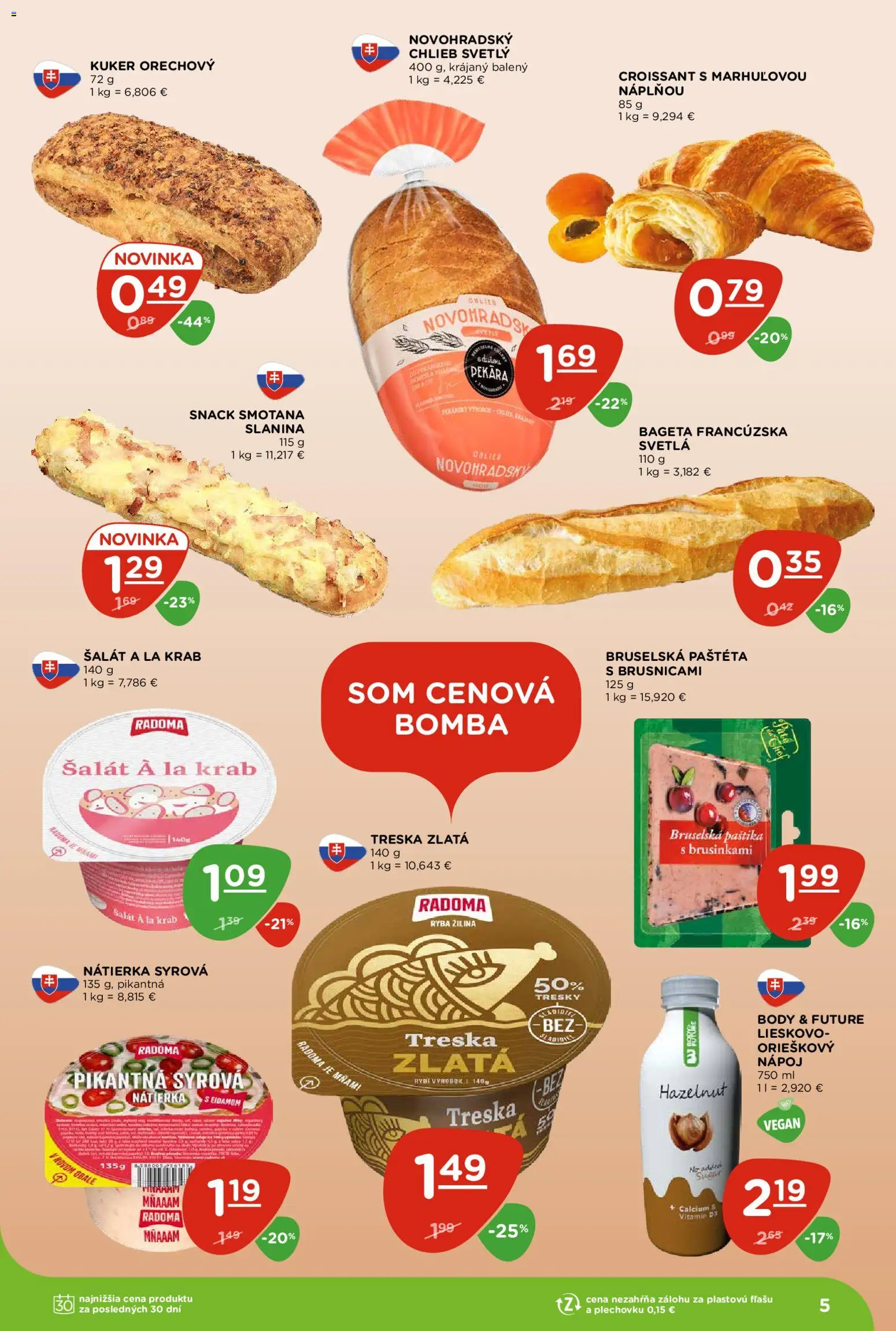 Nové Terno akcie – leták je platný od 13.08.2026 | Strana: 5 | Produkty: Croissant, Smotana, Šalát, Paštéta