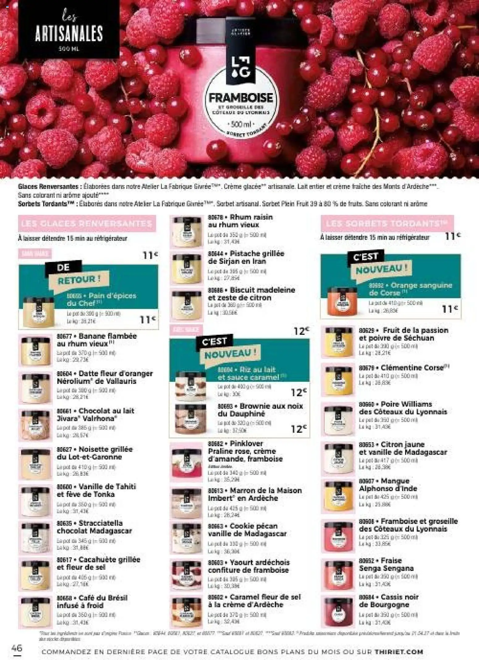 {H1} | Page: 46 | Produits: Lait entier, Mangue, Fleur d'oranger, Poivre