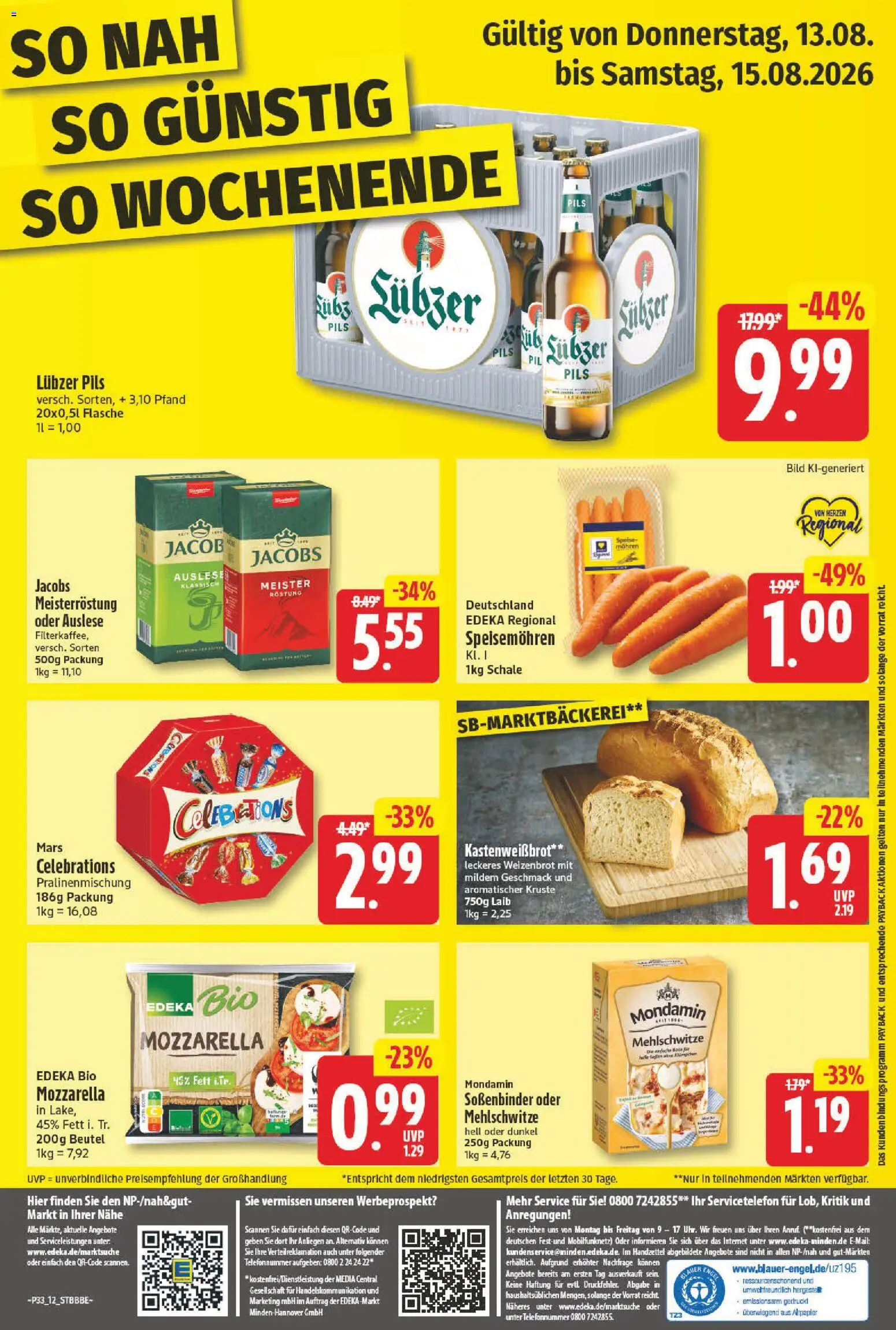 NP Discount Prospekt – gültig ab 10.08.2026 | Seite: 12 | Produkte: Mozzarella, Pils, Mars, Lubzer
