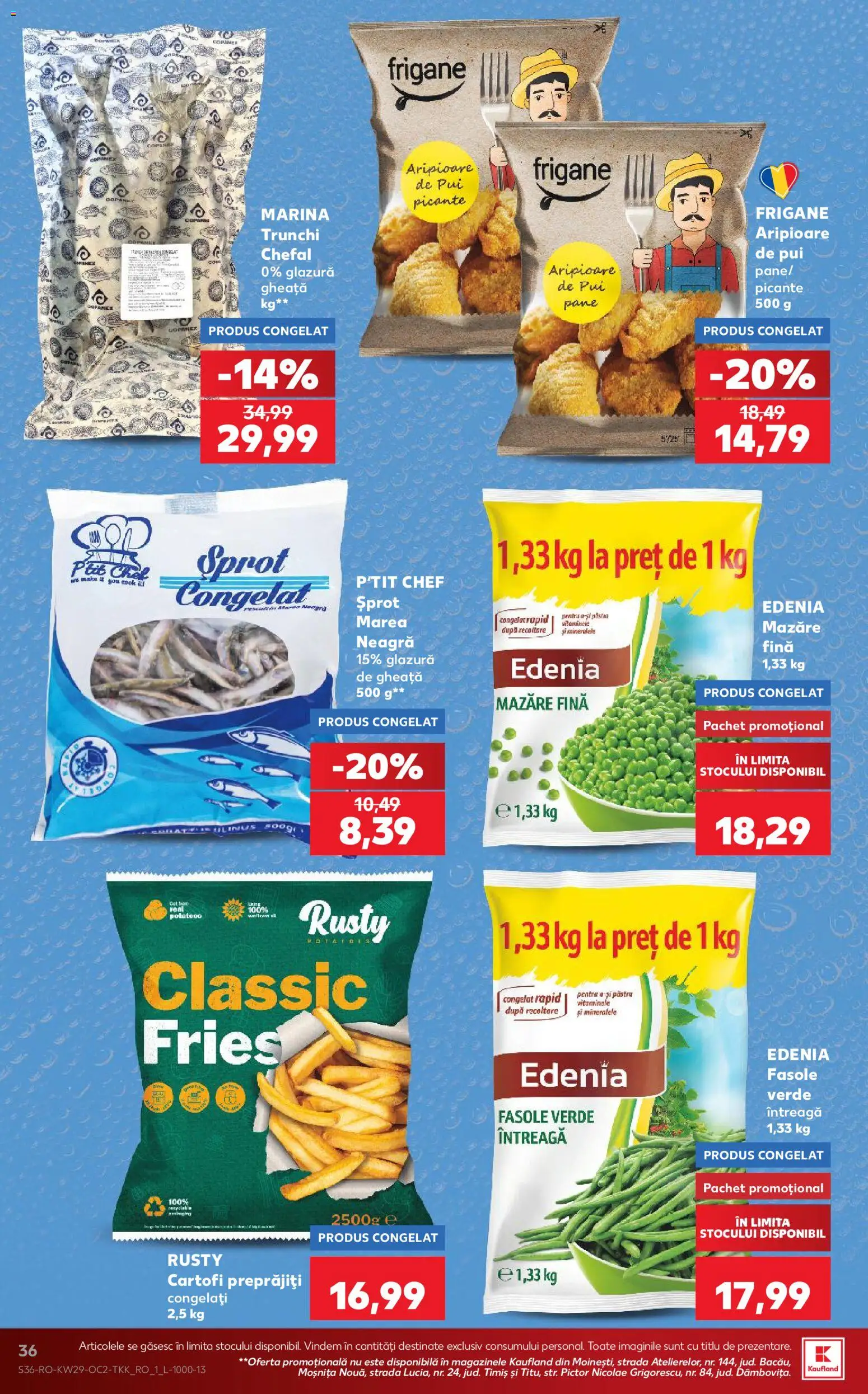 Noul catalog Kaufland – valabil de la 15.07.2026 | Pagină: 36 | Produse: Mazăre, Pui, Fasole verde, Trunchi