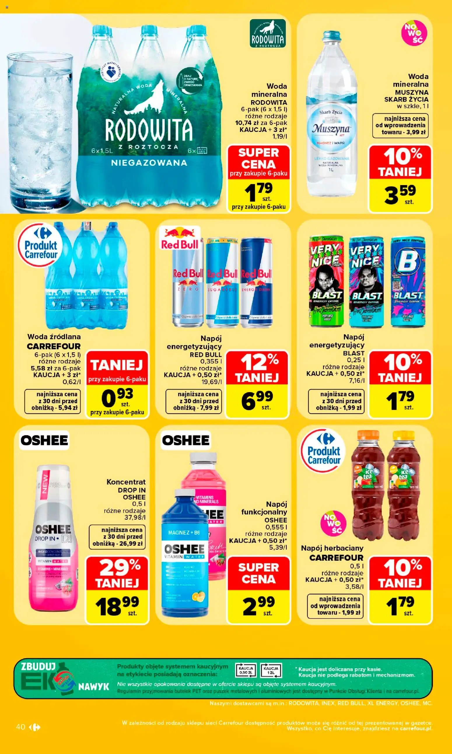 Carrefour gazetka od 10.08.2026 | Strona: 42 | Produkty: Woda mineralna, Woda źródlana, Oshee, Woda