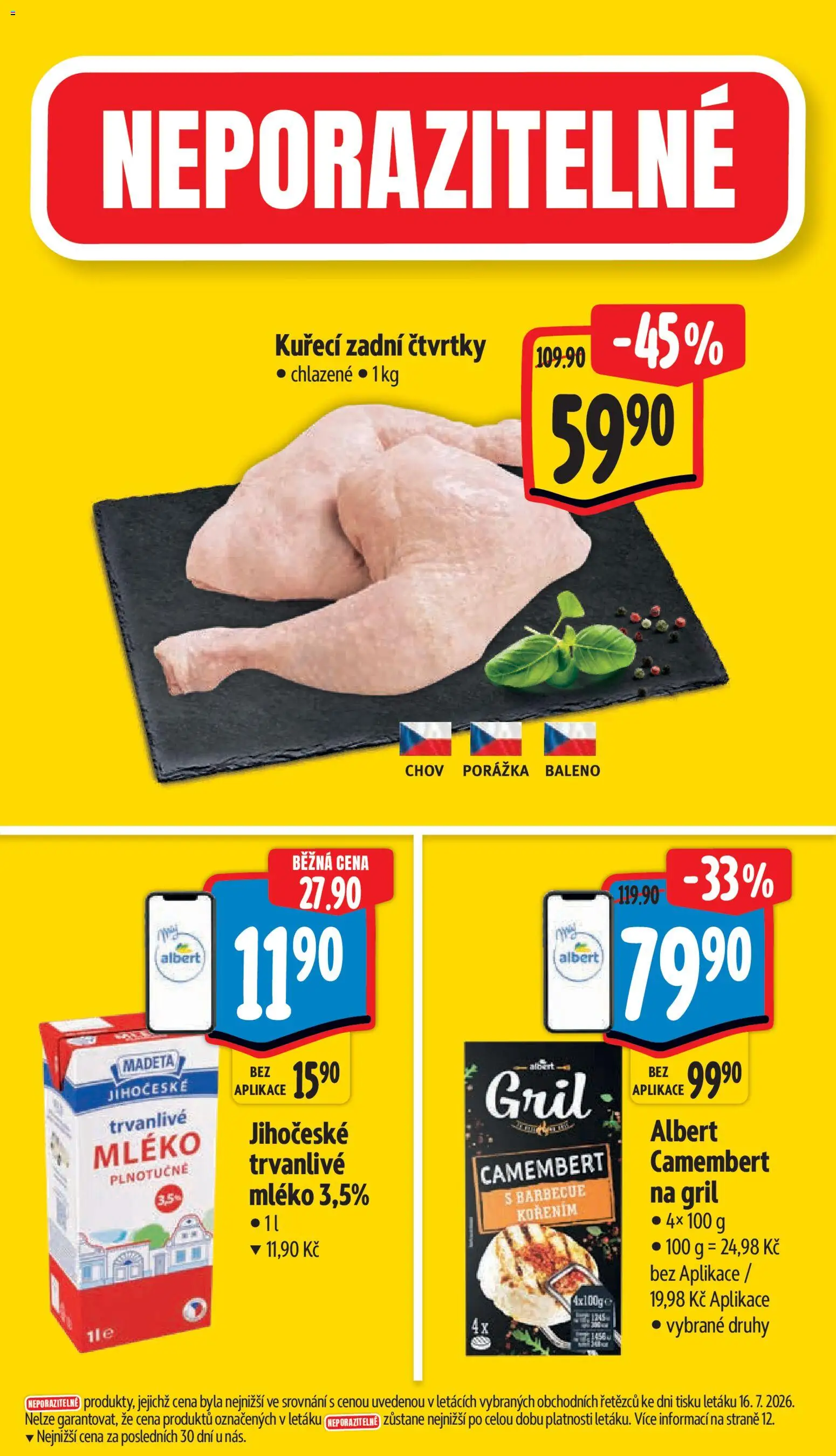Albert leták - Supermarket od 22.07.2026 | Strana: 3 | Produkty: Mléko, Plnotučné mléko, Gril, Camembert