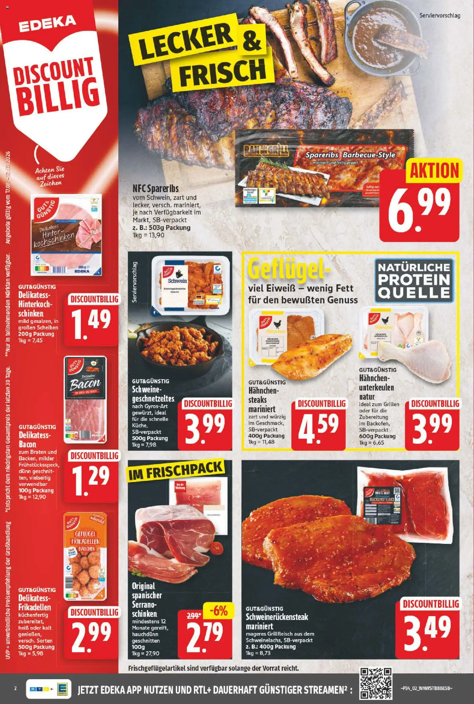 NP Discount Prospekt – gültig ab 17.08.2026 | Seite: 2 | Produkte: Hahnchen, Grillfleisch, Schinken