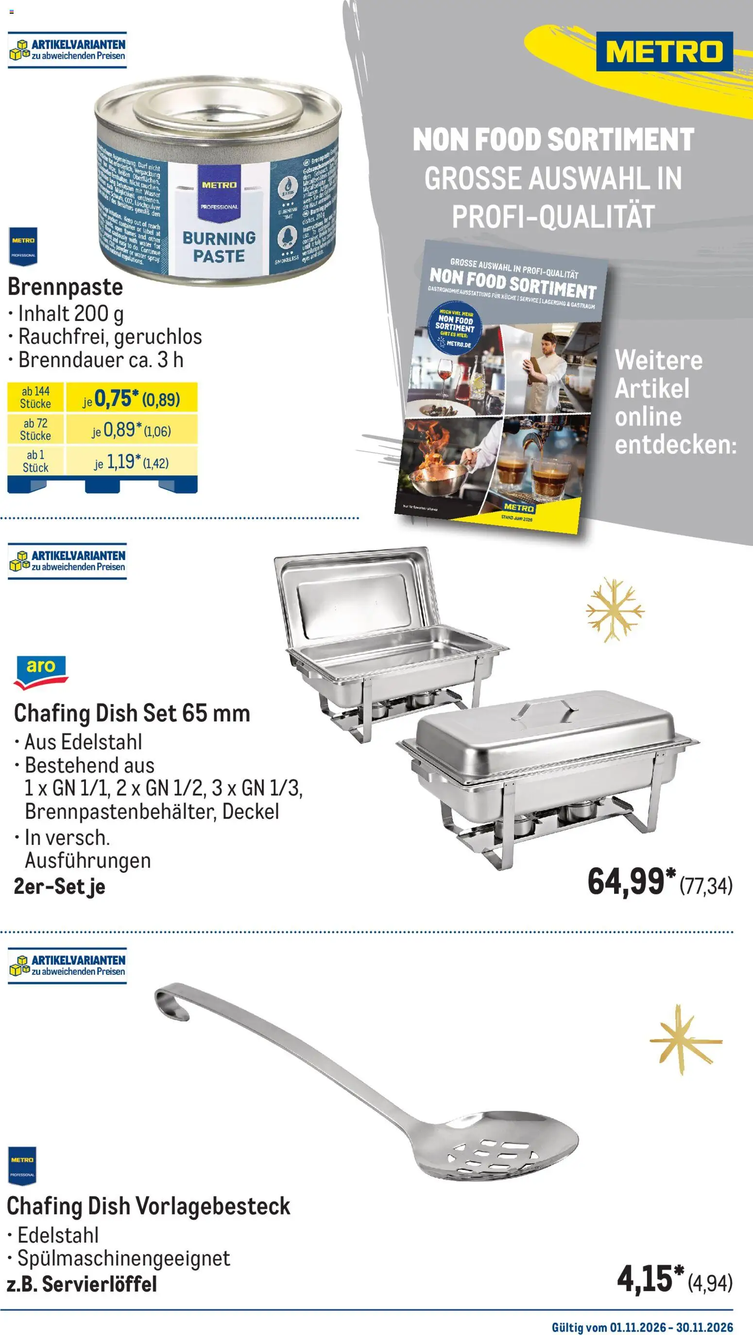Metro Monats-Menü – gültig ab 01.11.2026 | Seite: 34 | Produkte: Met, Küche, Wasser