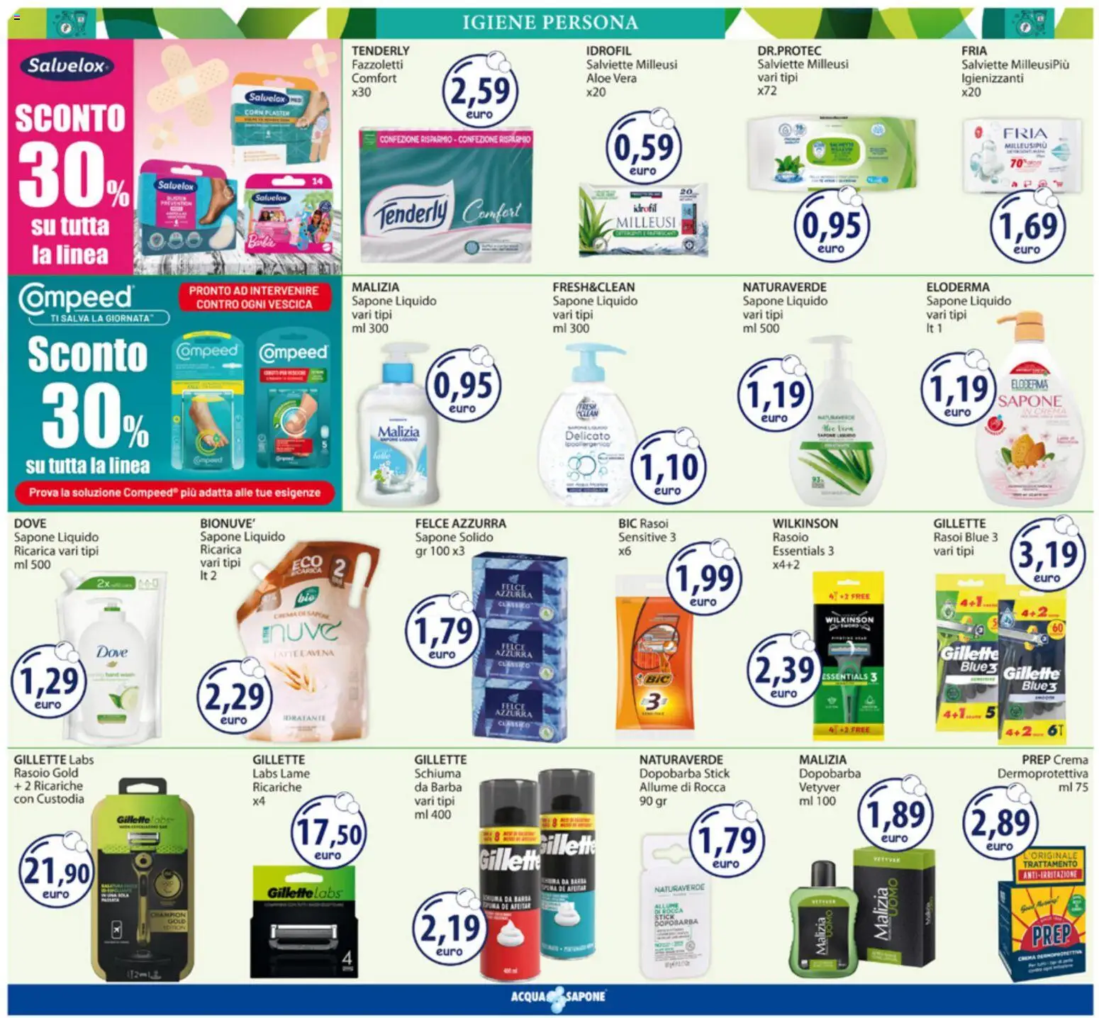 Volantino Acqua e Sapone del 24/08/2026 | Pagina: 11 | Prodotti: Schiuma, Rasoio, Sapone, Aloe vera