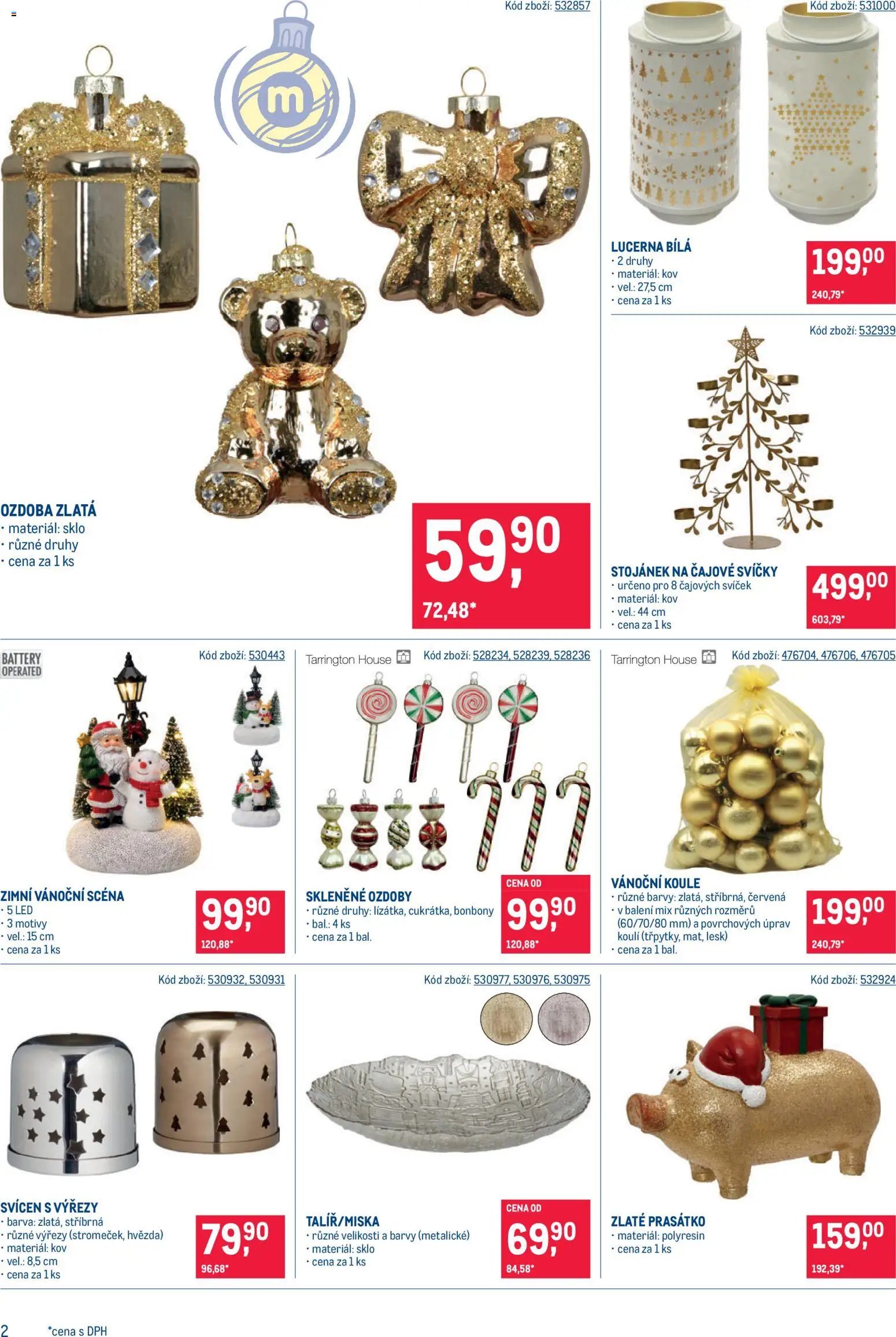Makro leták - Dekorace od 21.10.2026 | Strana: 2 | Produkty: Čajové svíčky, Svícen, Svíčky, Barvy