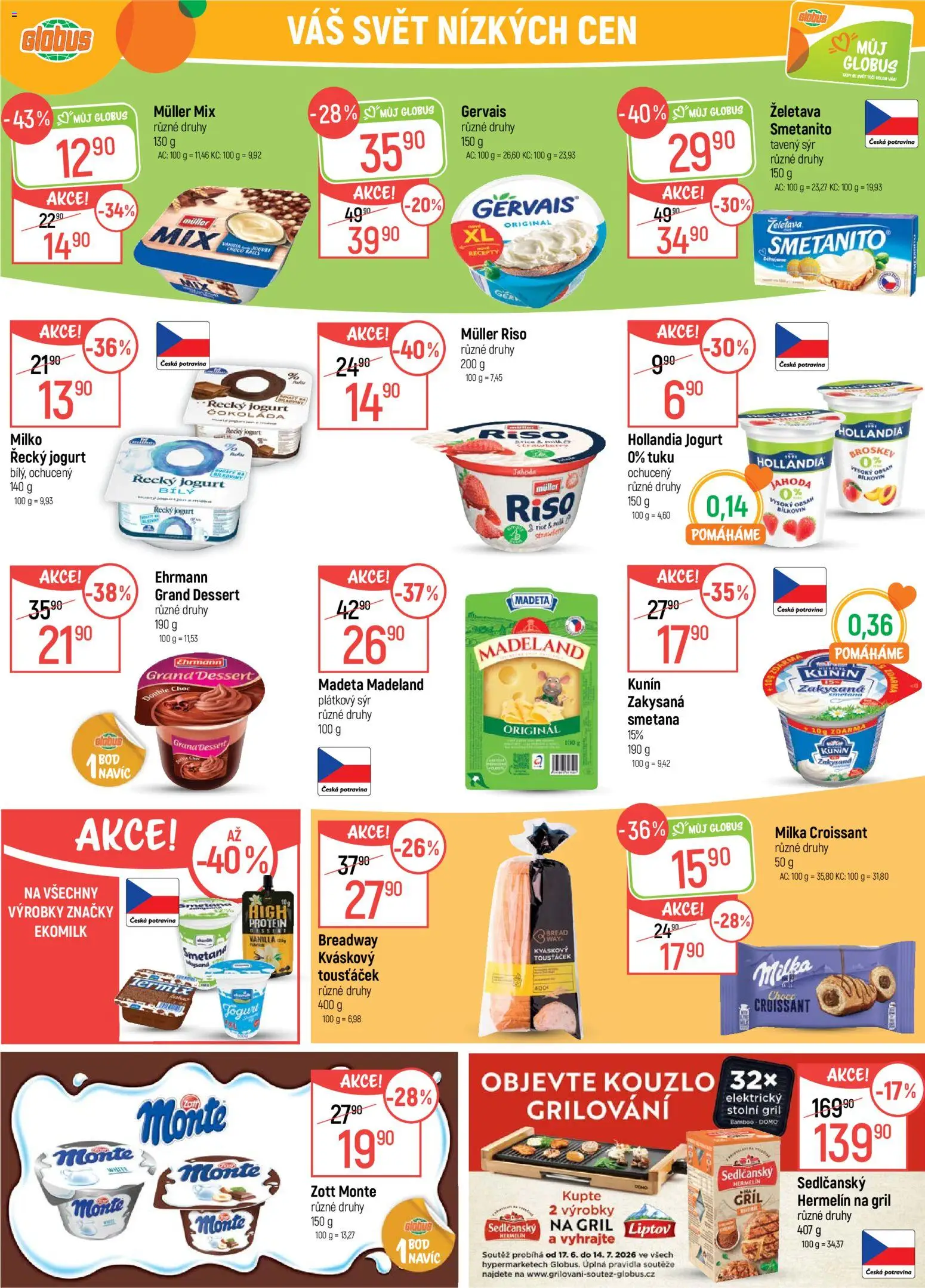 Globus leták od 17.06.2026 | Strana: 27 | Produkty: Tavený sýr, Stolní gril, Hermelín na gril, Hollandia