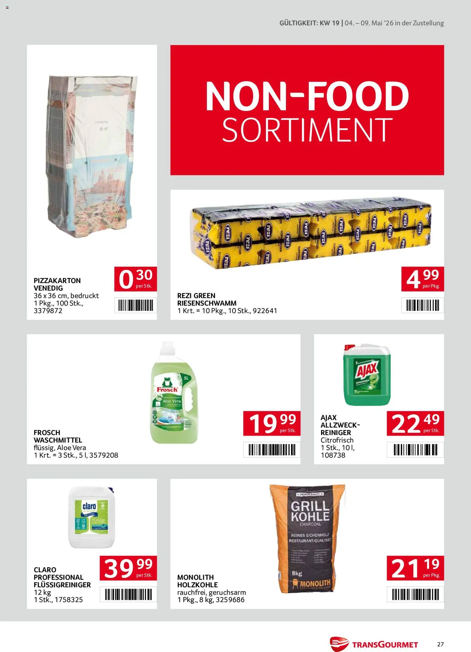Transgourmet Zustellaktion gültig ab 04.05.2026 | Seite: 27 | Produkte: Grill, Waschmittel
