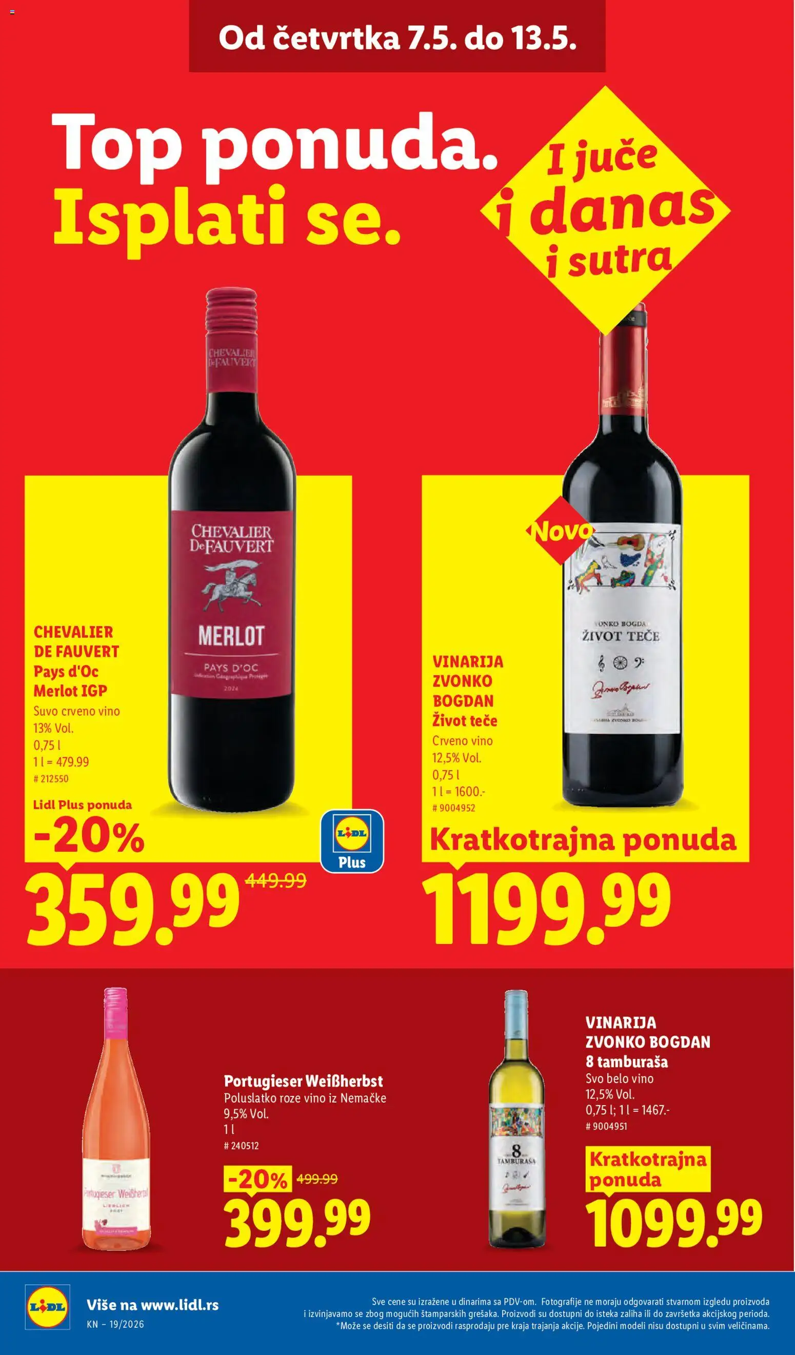 Lidl katalog - važi od 07.05.2026 | Strana: 34 | Proizvode: Crveno vino, Belo vino, Vino, Roze vino