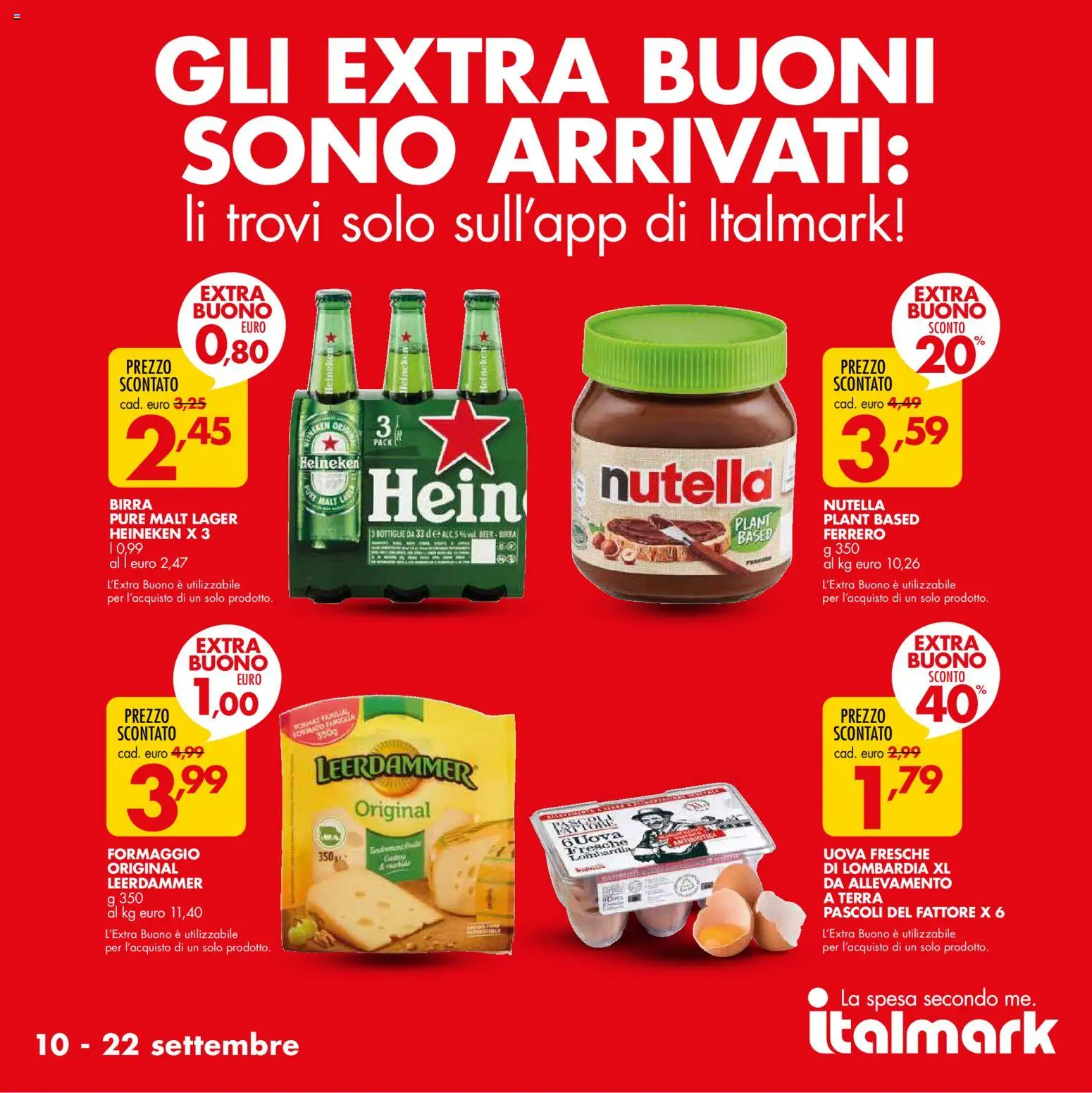 Volantino Italmark del 10/09/2026 | Pagina: 3 | Prodotti: Birra, Nutella, Heineken, Terra