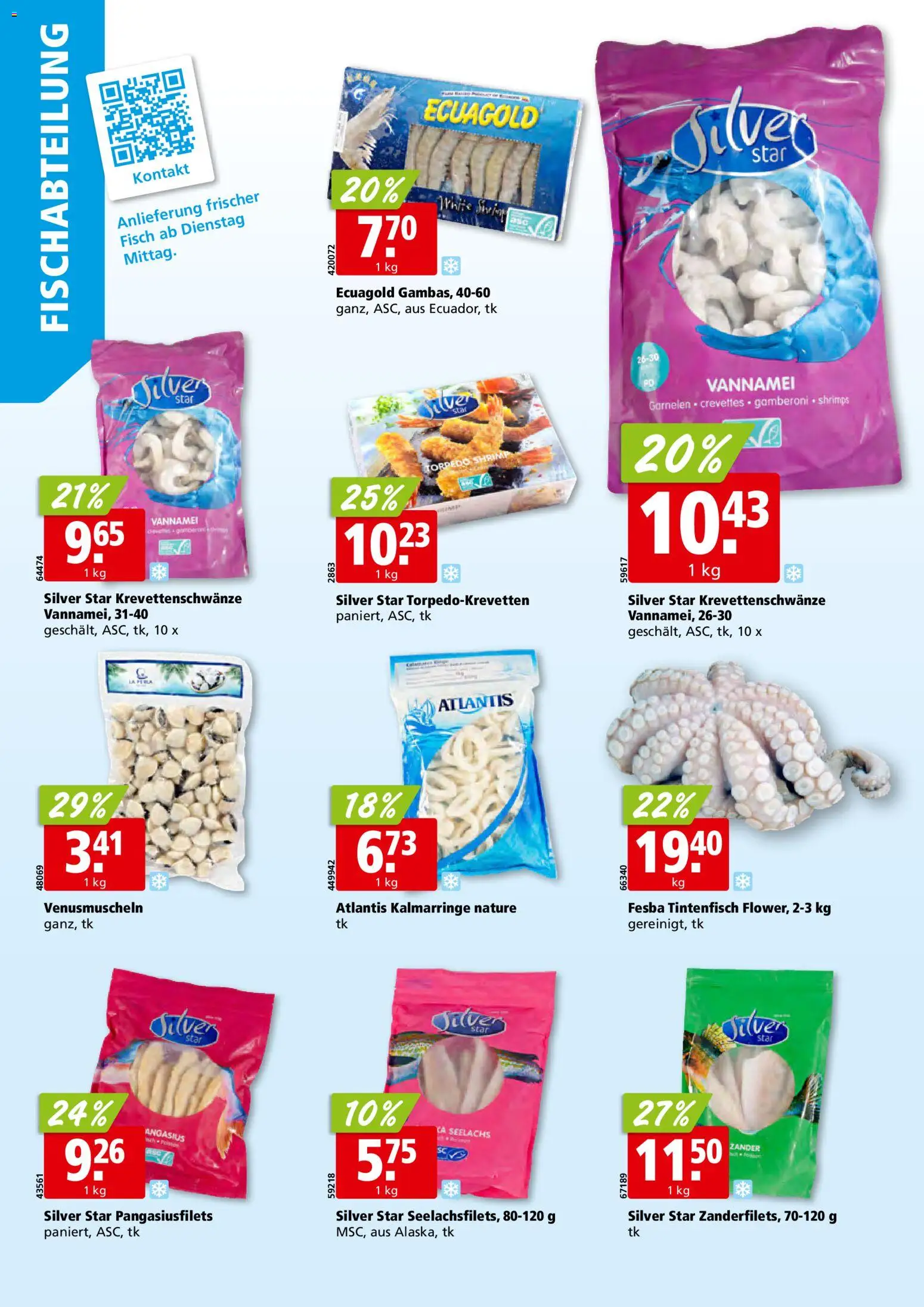 Aligro aktionen Schlieren, Gossau SG, Frauenfeld, Rapperswil-Jona, Sargans, Bern – gültig ab 19.10.2026 | Seite: 4 | Produkte: Garnelen, Tintenfisch, Fisch