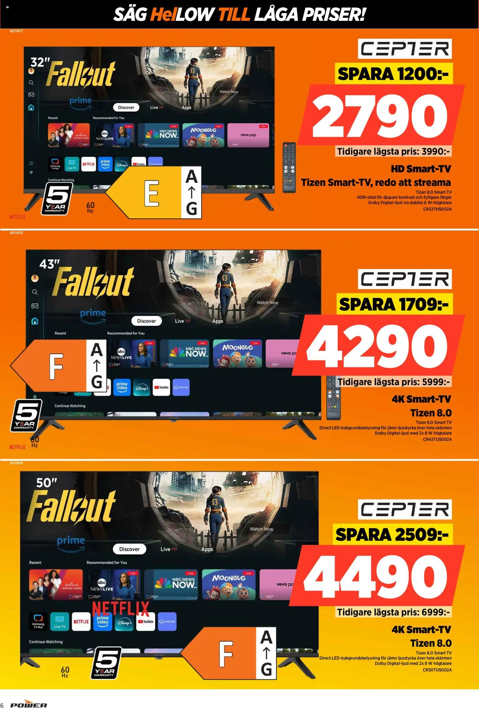 Power reklamblad aktuell från 28/09/2026 | Sida: 6 | Produkter: Såg, Smart tv, Tv, Högtalare