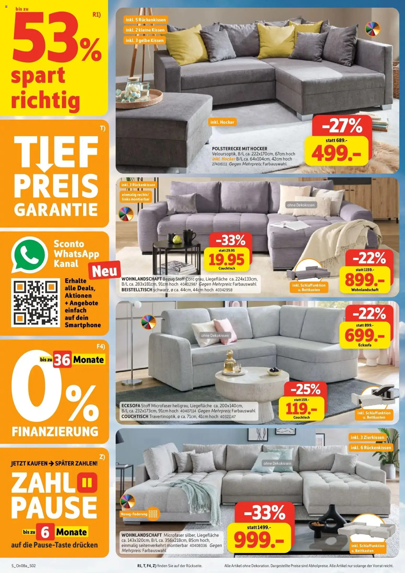 Sconto - SCONTO: Prospekt – gültig ab 12.08.2026 | Seite: 2 | Produkte: Wohnlandschaft, Hocker, Ecksofa, Beistelltisch