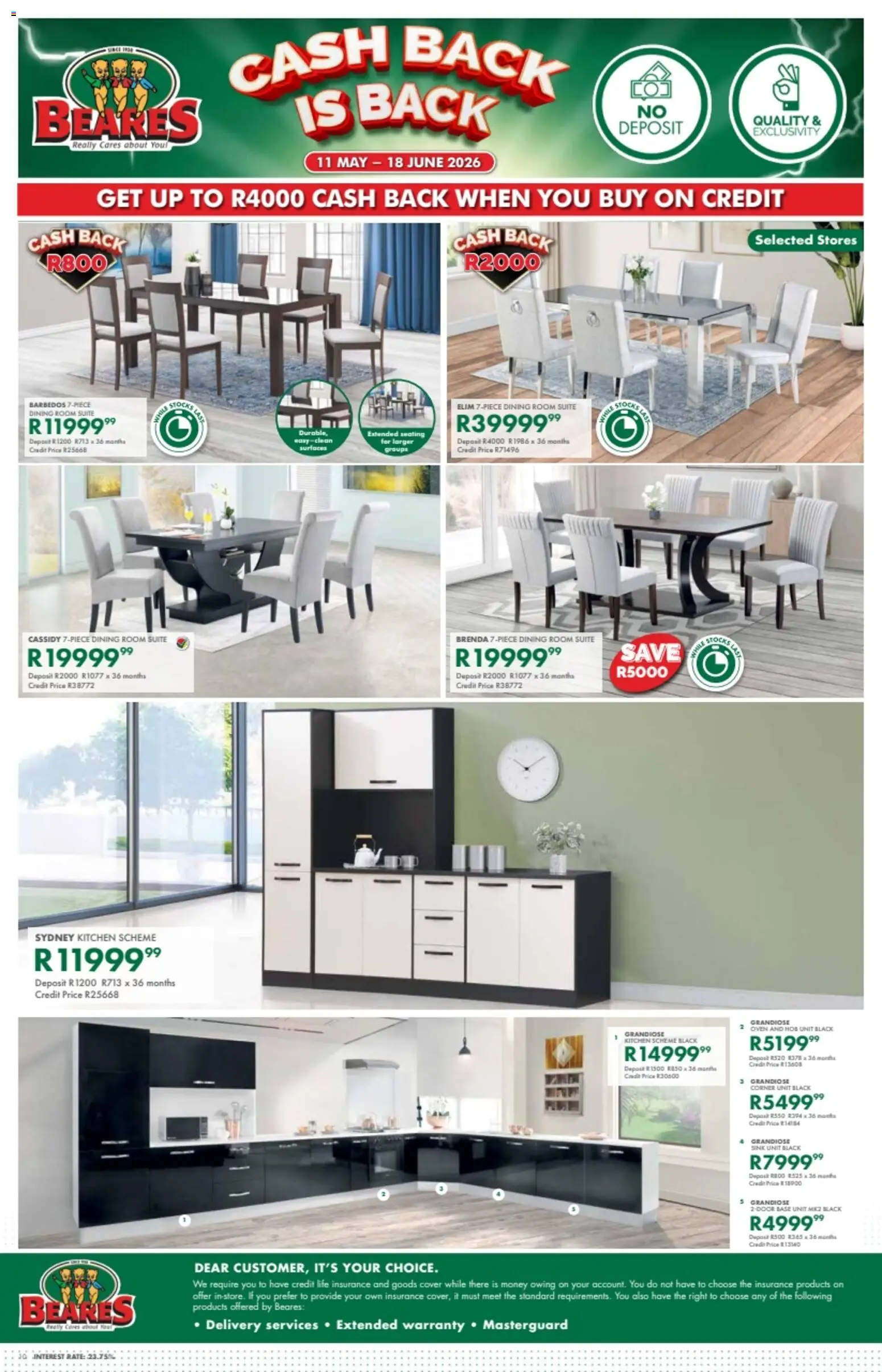 New Beares catalogue – valid from 11.05.2026 | Page: 10 | Products: Cover, Oven, Dining room suite