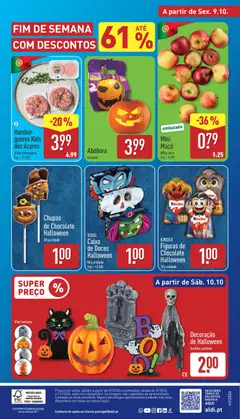 Pré-visualização Caixa de Doces Halloween, 80 g unidade válido de 05/10/2026 | Página: 40 | Produtos: Saco, Chocolate, Abóbora, Doces