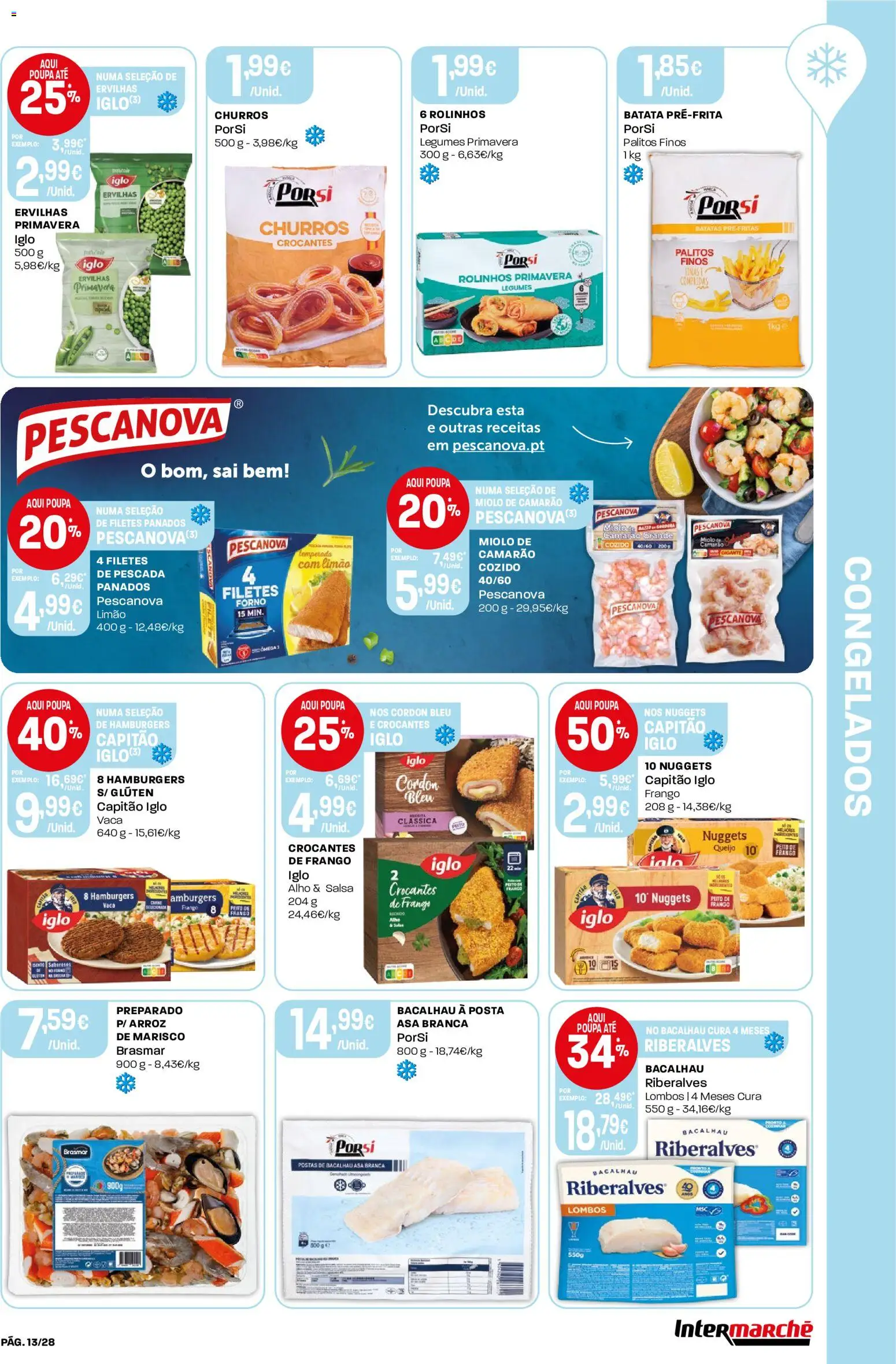 Intermarché Folheto Contact │ válido de 09/07/2026 | Página: 13 | Produtos: Forno, Bacalhau, Pescada, Nuggets