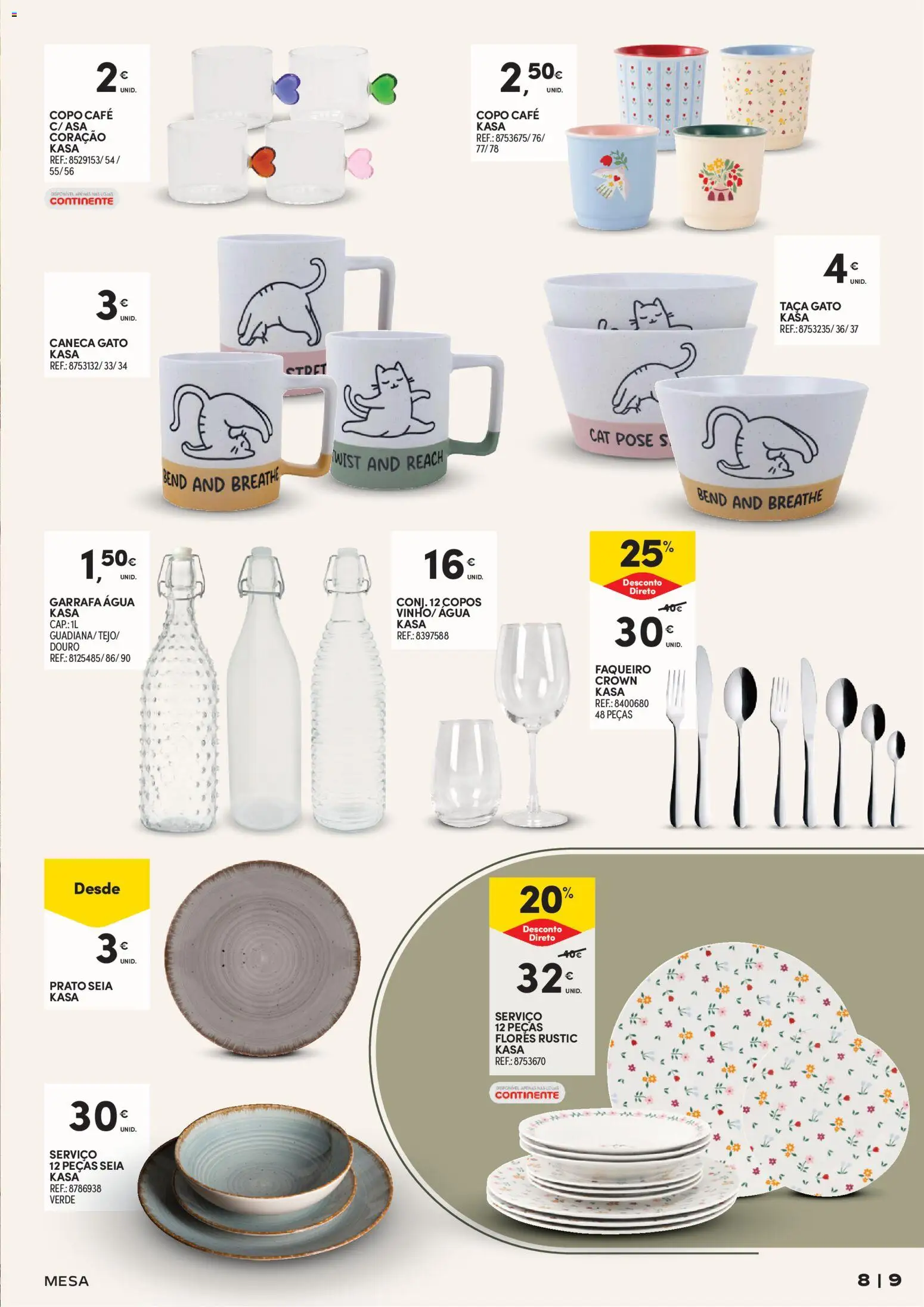 Continente Casa Outono │ válido de 13/10/2026 | Página: 9 | Produtos: Copos, Flores, Mesa, Café
