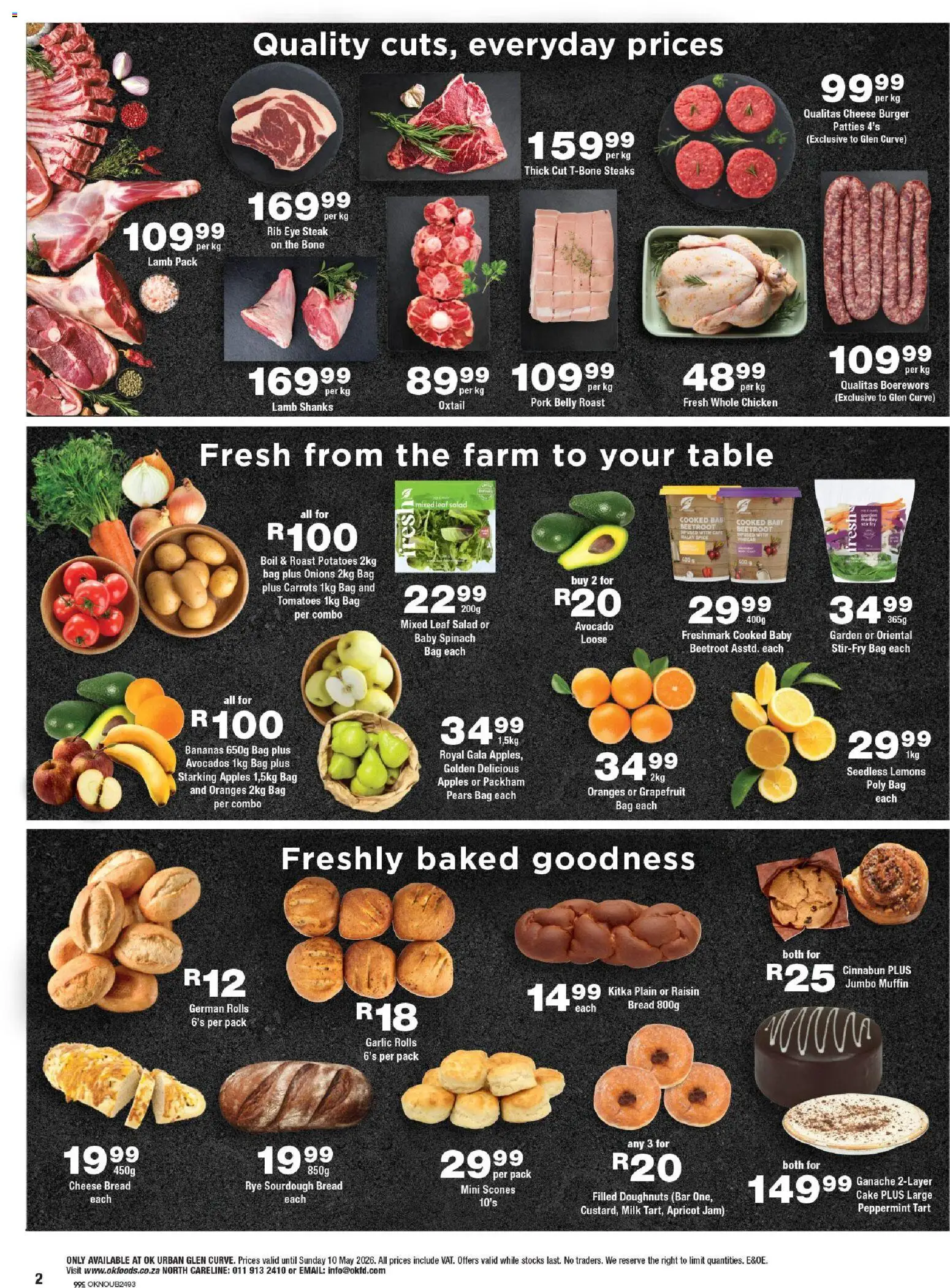 New OK Foods catalogue – valid from 24.04.2026 | Page: 2 | Products: Pears, Bread, Apples, Carrots