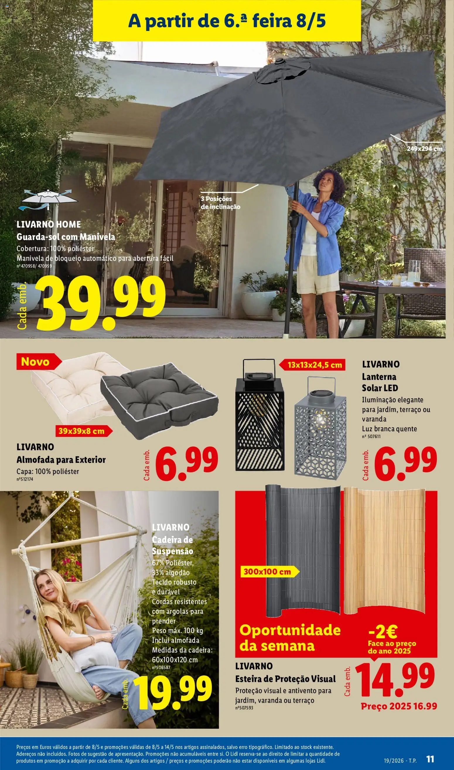 Lidl Novidades │ válido de 04.05.2026 | Página: 11 | Produtos: Suspensão, Algodão, Almofada, Lanterna