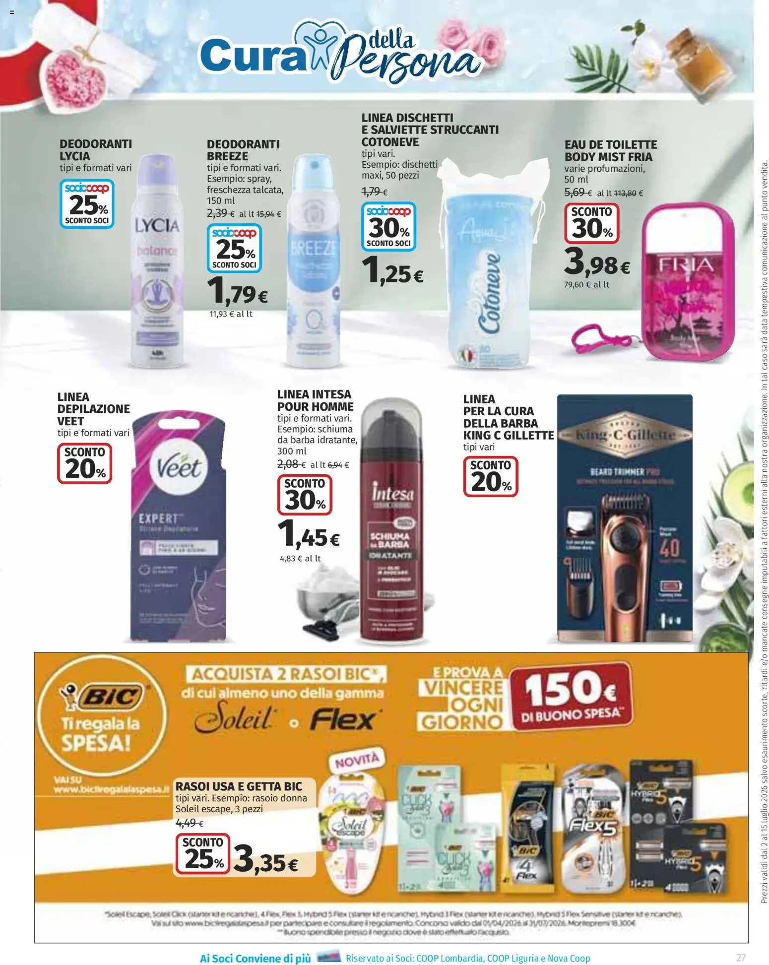 Volantino Ipercoop del 02/07/2026 | Pagina: 27 | Prodotti: Rasoio, Salviette struccanti