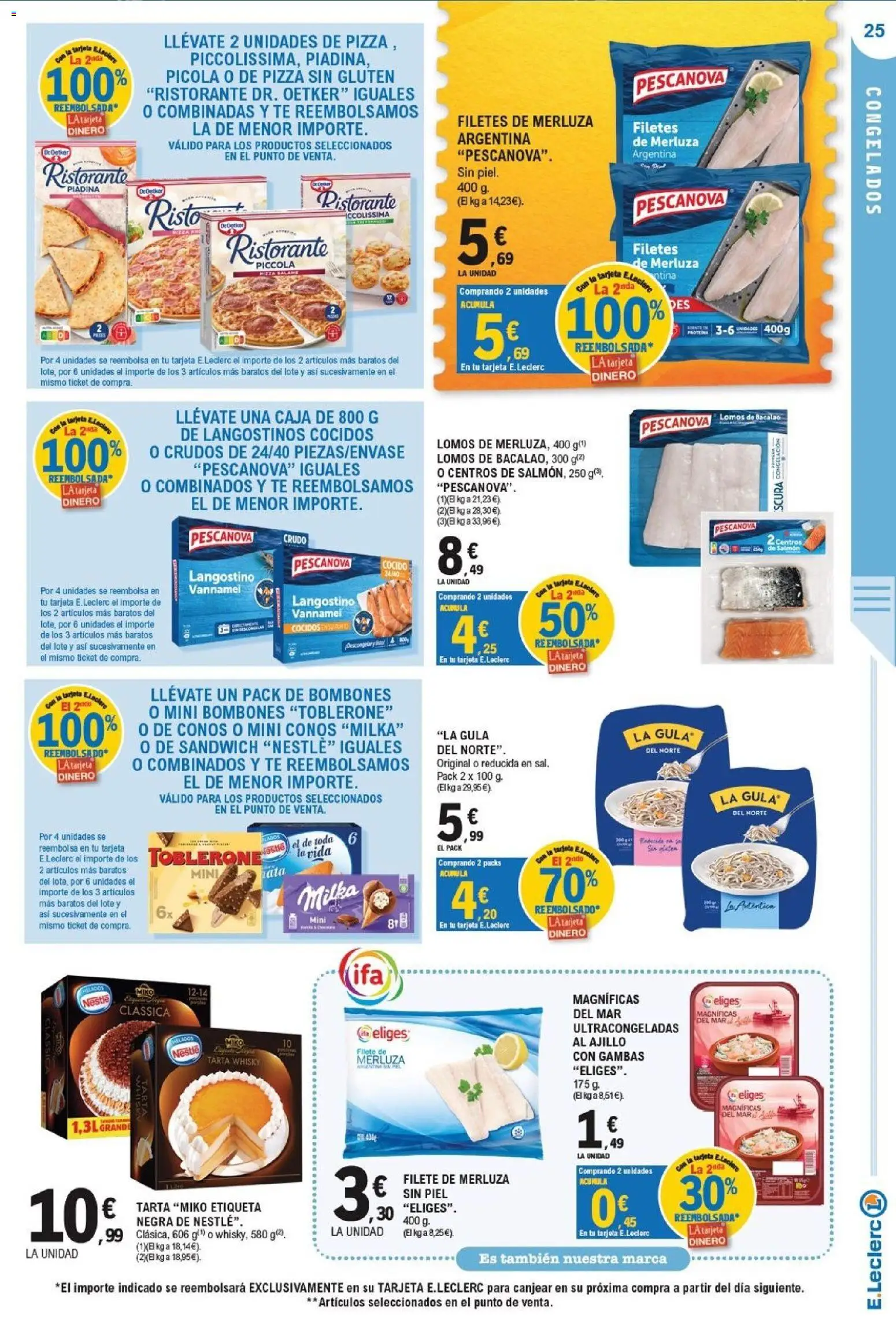 E.Leclerc - Pamplona │ válido desde el 23/09/2026 | Página: 25 | Productos: Tarta, Pizza, Té, Salmón