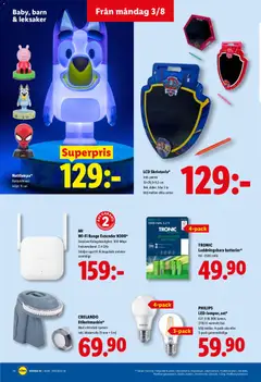 Lidl erbjudanden - Förhandsvisning av reklamblad från butik Lidl aktuell från 03/08/2026 | Sida: 18 | Produkter: Penna, Ljus, Wifi