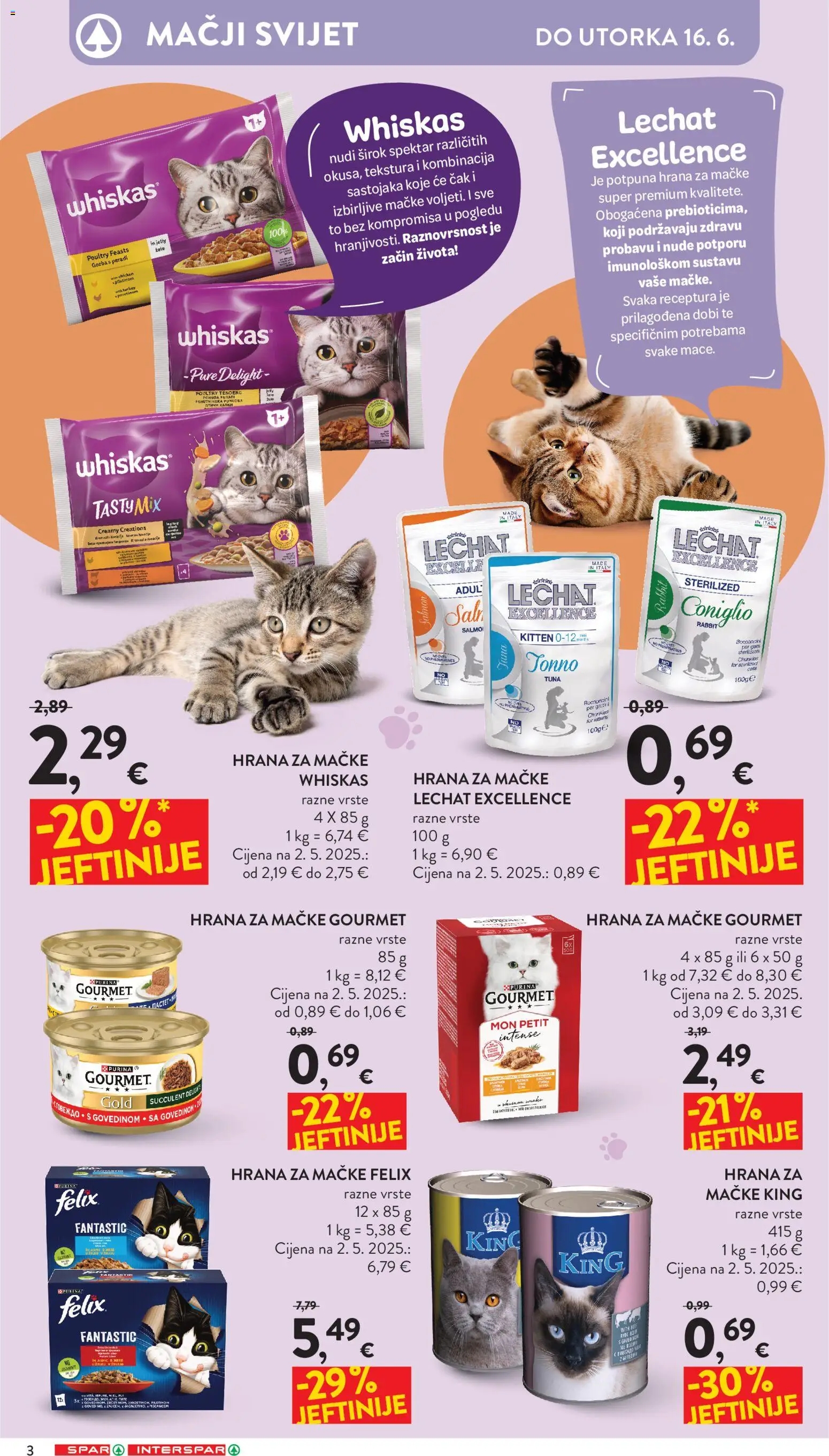 Spar katalog | vrijedi od 03.06.2026 | Stranica: 3 | Proizvodi: Whiskas, Hrana za mačke, Tuna