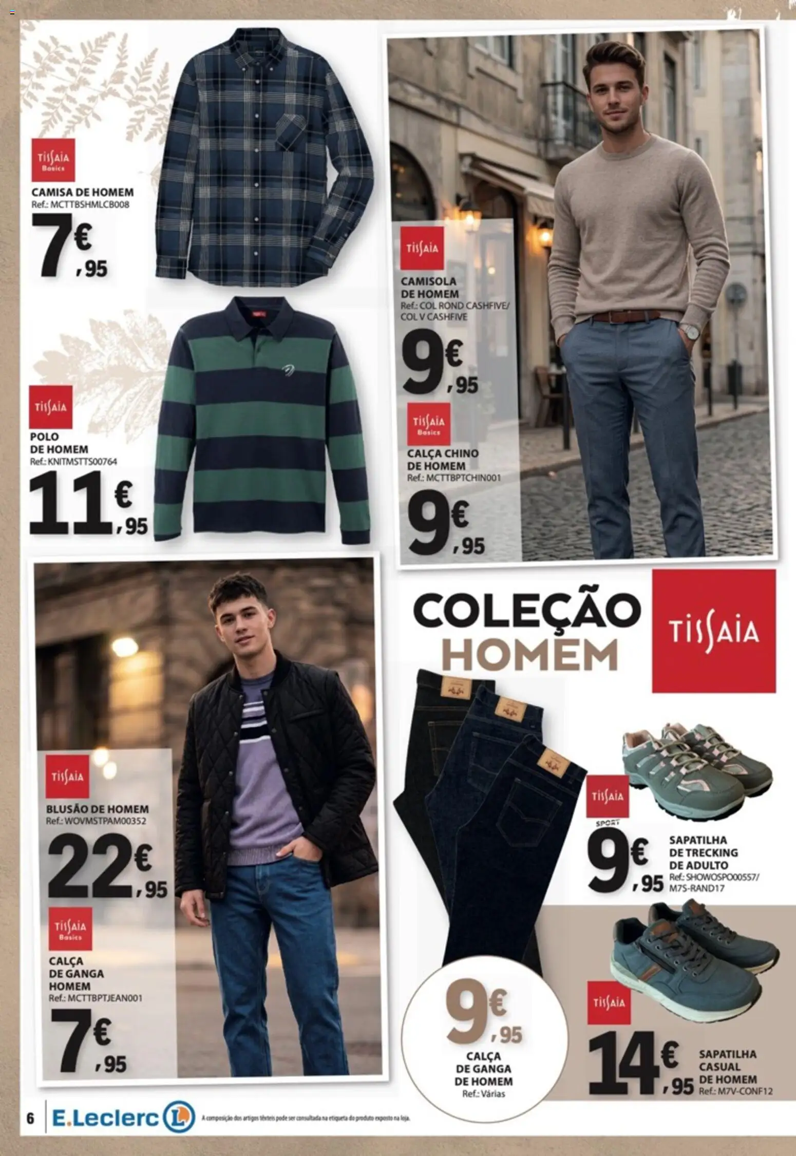 E.Leclerc - Folheto Moda e Beleza Outono-Inverno │ válido de 15/09/2026 | Página: 6 | Produtos: Camisa, Camisola, Calça