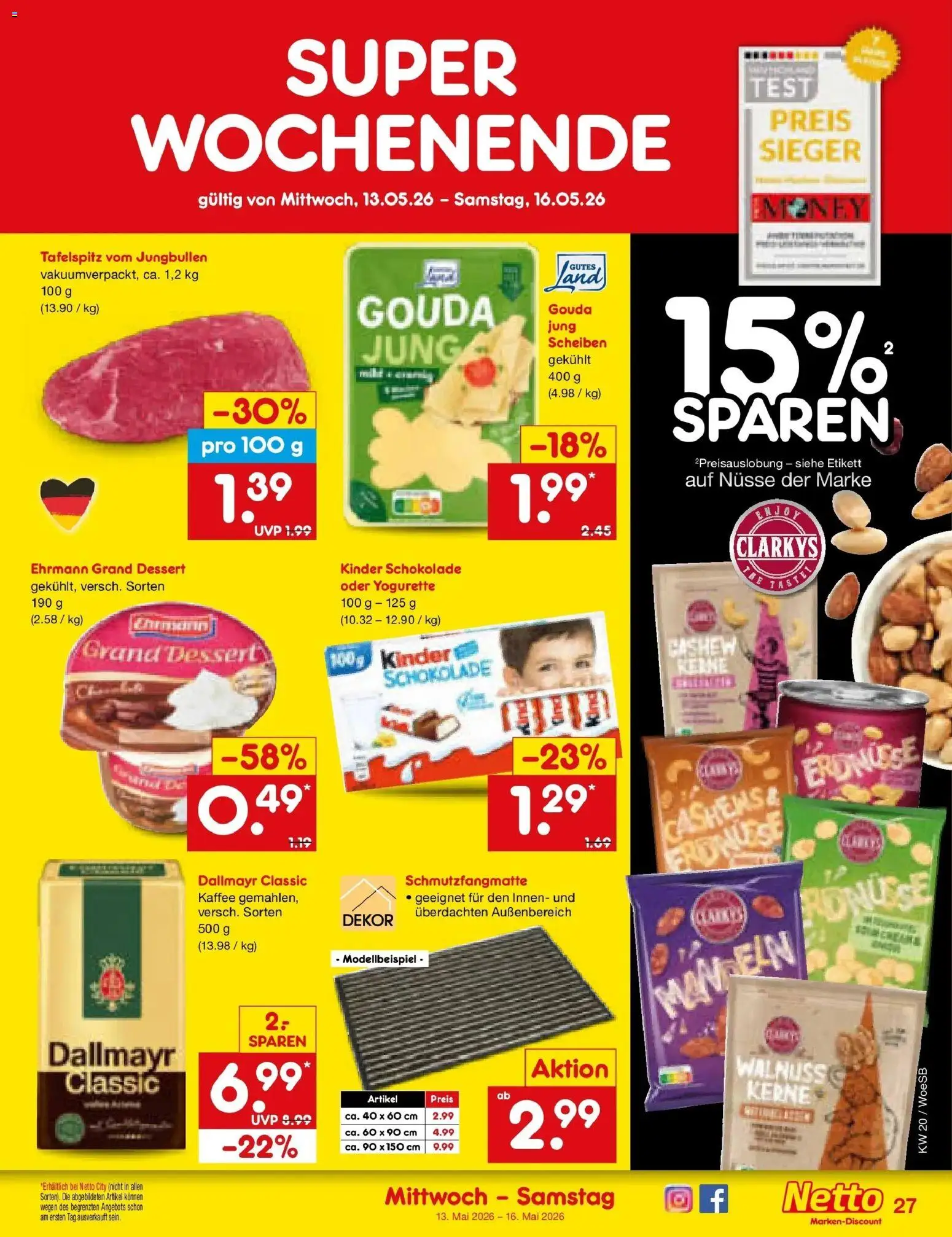 Netto Marken-Discount Prospekt Gemmingen	 – gültig ab 10.05.2026 | Seite: 36 | Produkte: Yogurette, Schokolade, Gouda, Dallmayr