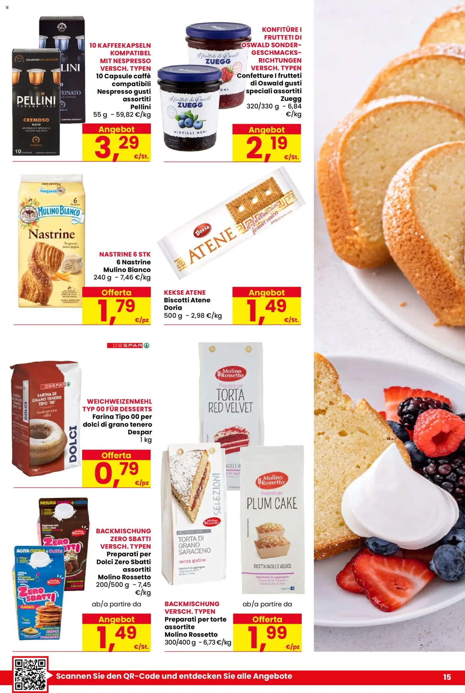 Volantino Despar del 01/10/2026 | Pagina: 15 | Prodotti: Olio, Torta, Ingredienti, Dolci