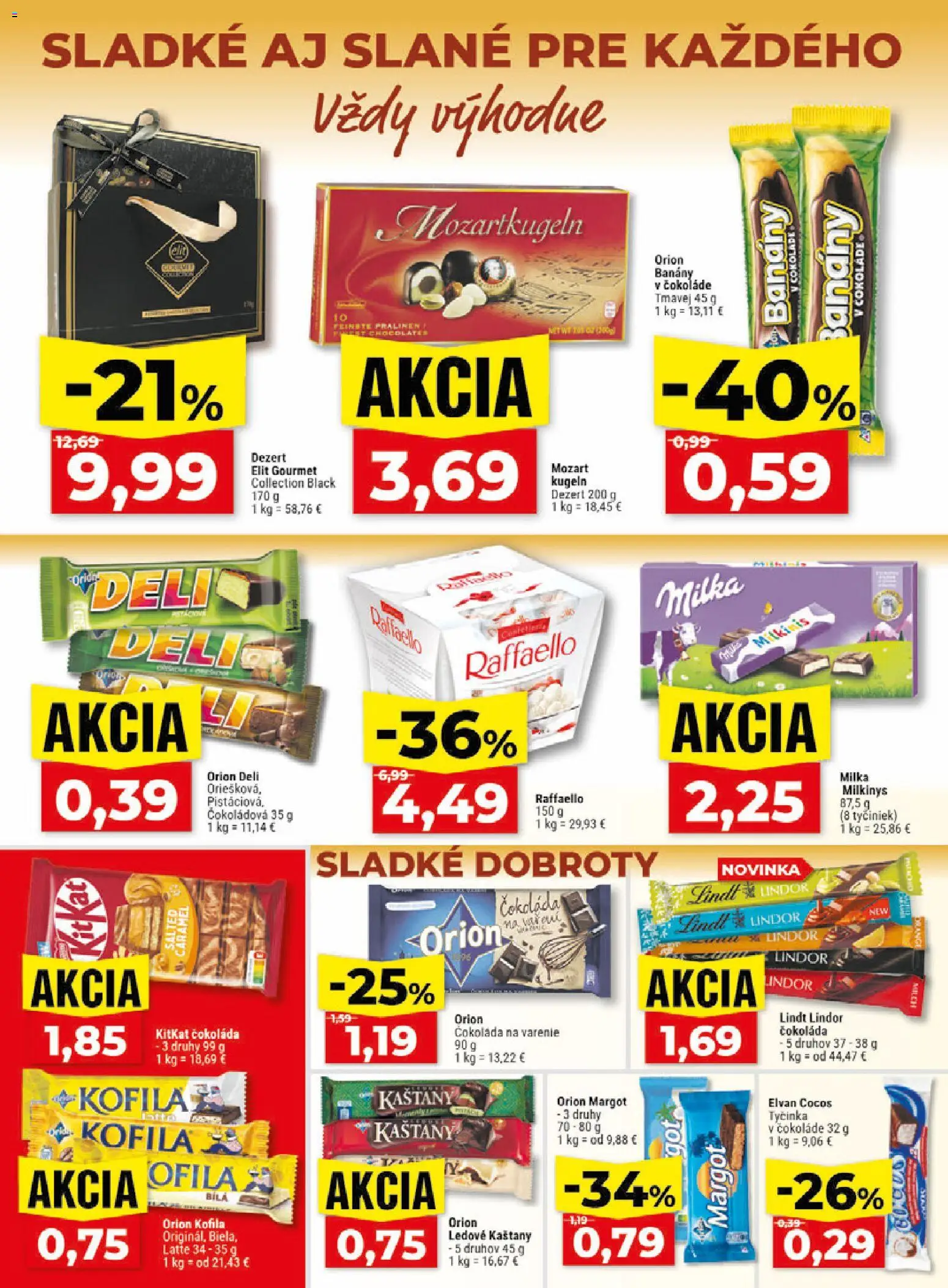 Nové Klas akcie – leták je platný od 27.07.2026 | Strana: 17 | Produkty: Banány v čokoláde, Lindt, Čokoláda, Milka