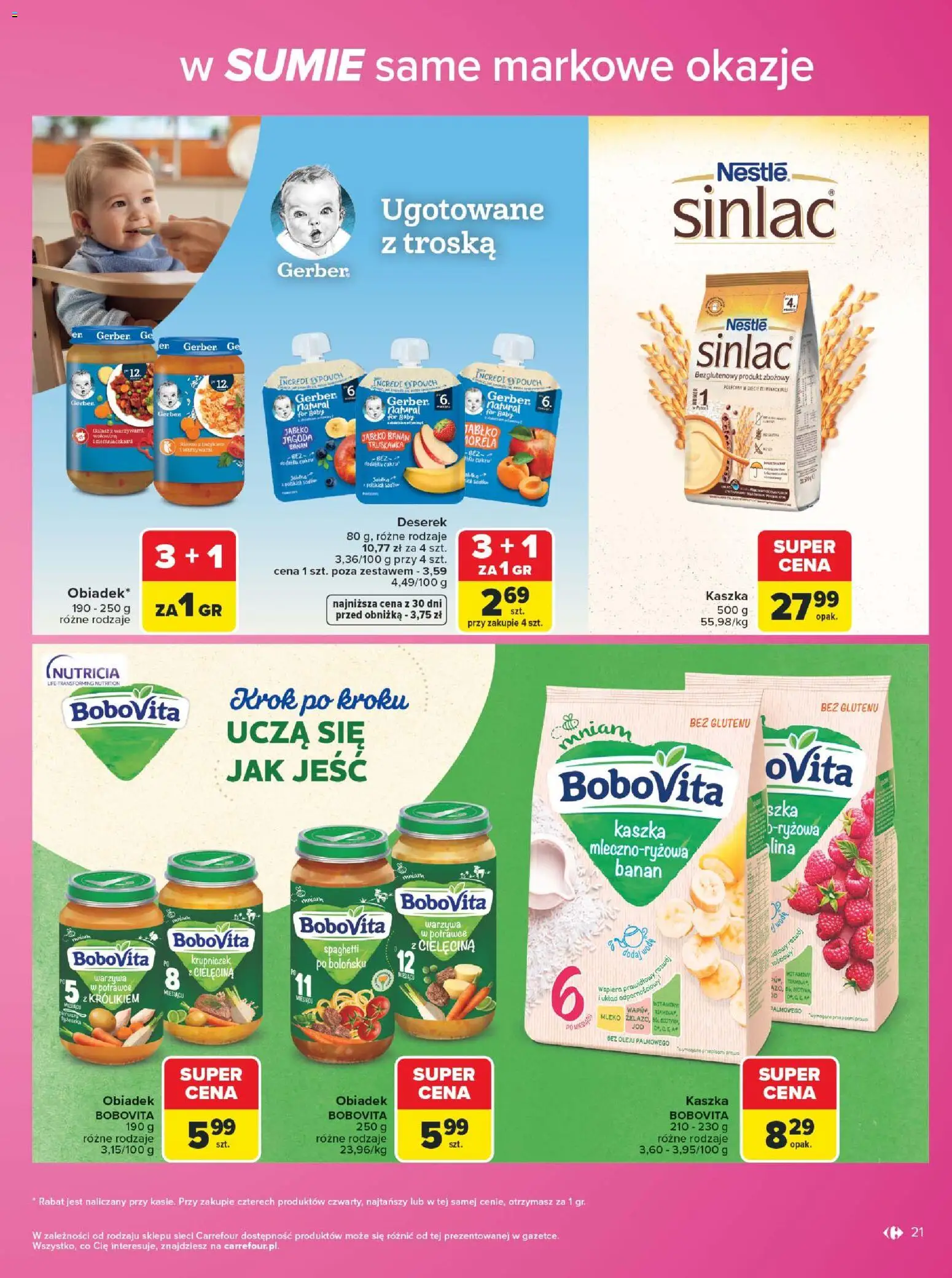 Carrefour gazetka - Same markowe okazje od 03.08.2026 | Strona: 21 | Produkty: Mleko, Banan, Gulasz, Warzywa