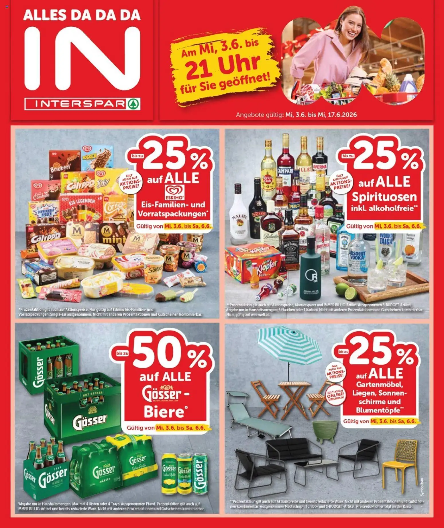 Interspar - Burgenland gültig ab 03.06.2026 | Seite: 1 | Produkte: Wodka, Eis, Nauriit, Uhr