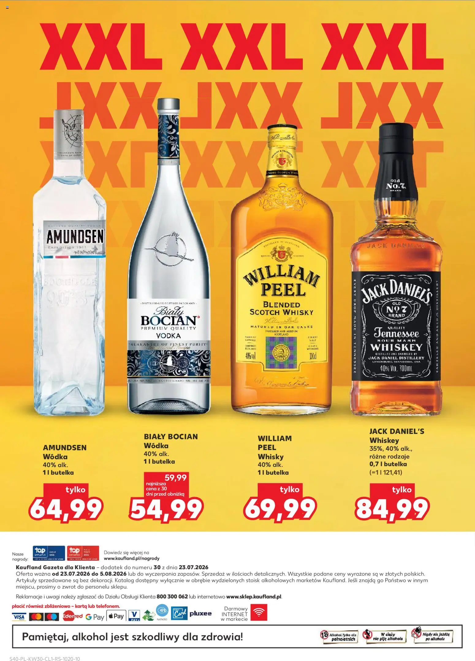 Kaufland Polsko leták - Barek od 23.07.2026 | Strana: 40 | Produkty: Whiskey, Finest, Vodka, Whisky