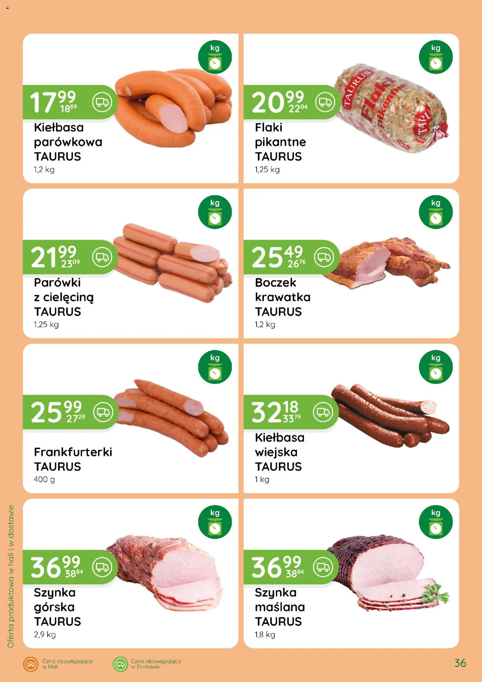 Eurocash gazetka - Katalog Wędlin od 01.10.2026 | Strona: 36 | Produkty: Kiełbasa, Frankfurterki, Boczek, Cielęcina