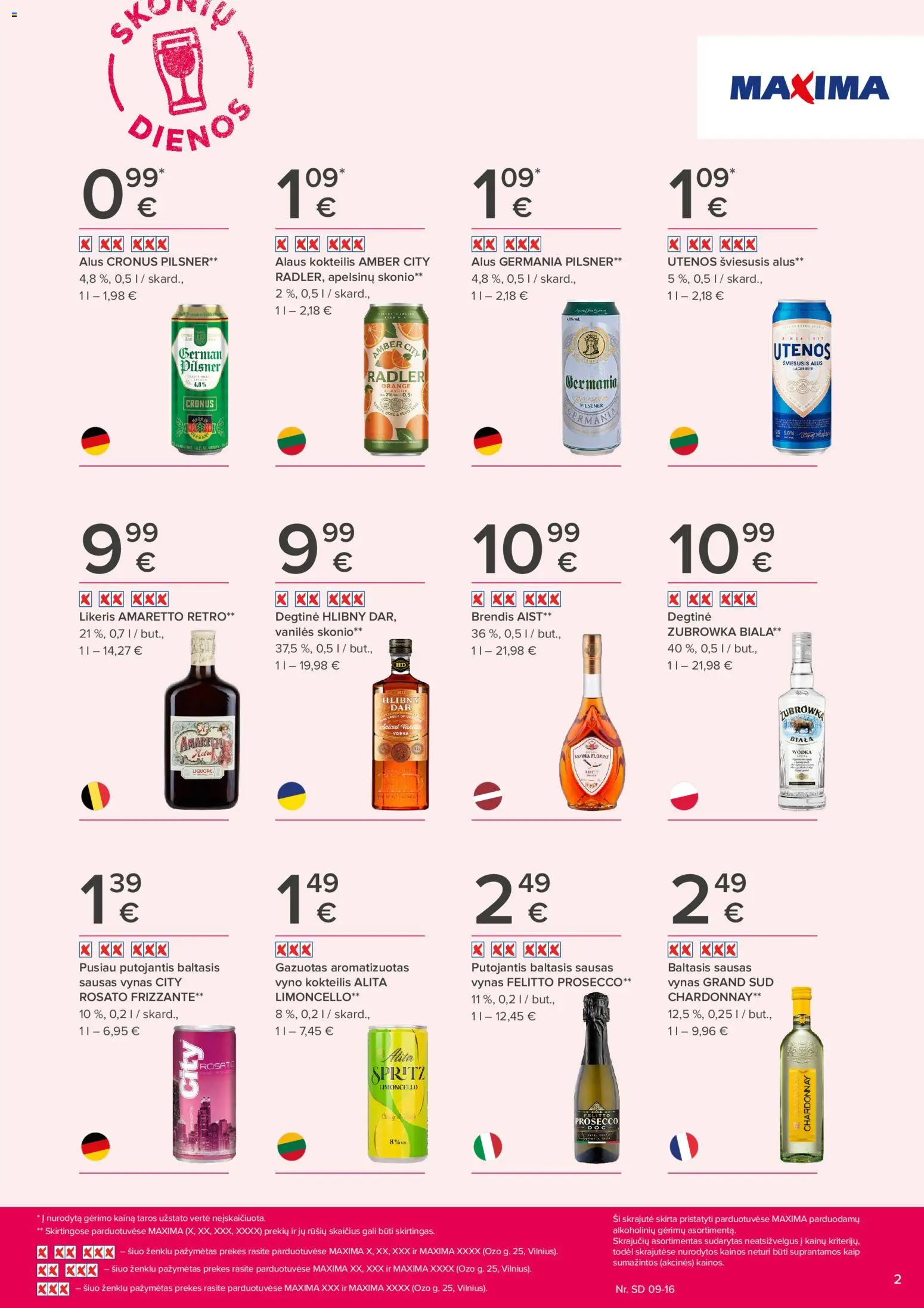 MAXIMA akcijos nuo 2026.09.03 | Puslapis: 2 | Prekių: Degtinė, Vynas, Alus