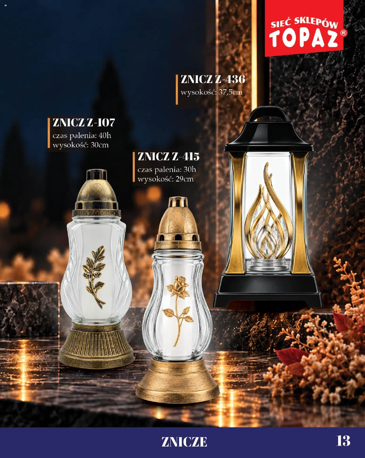 Topaz gazetka - Znicze od 09.10.2026 | Strona: 13 | Produkty: Znicze