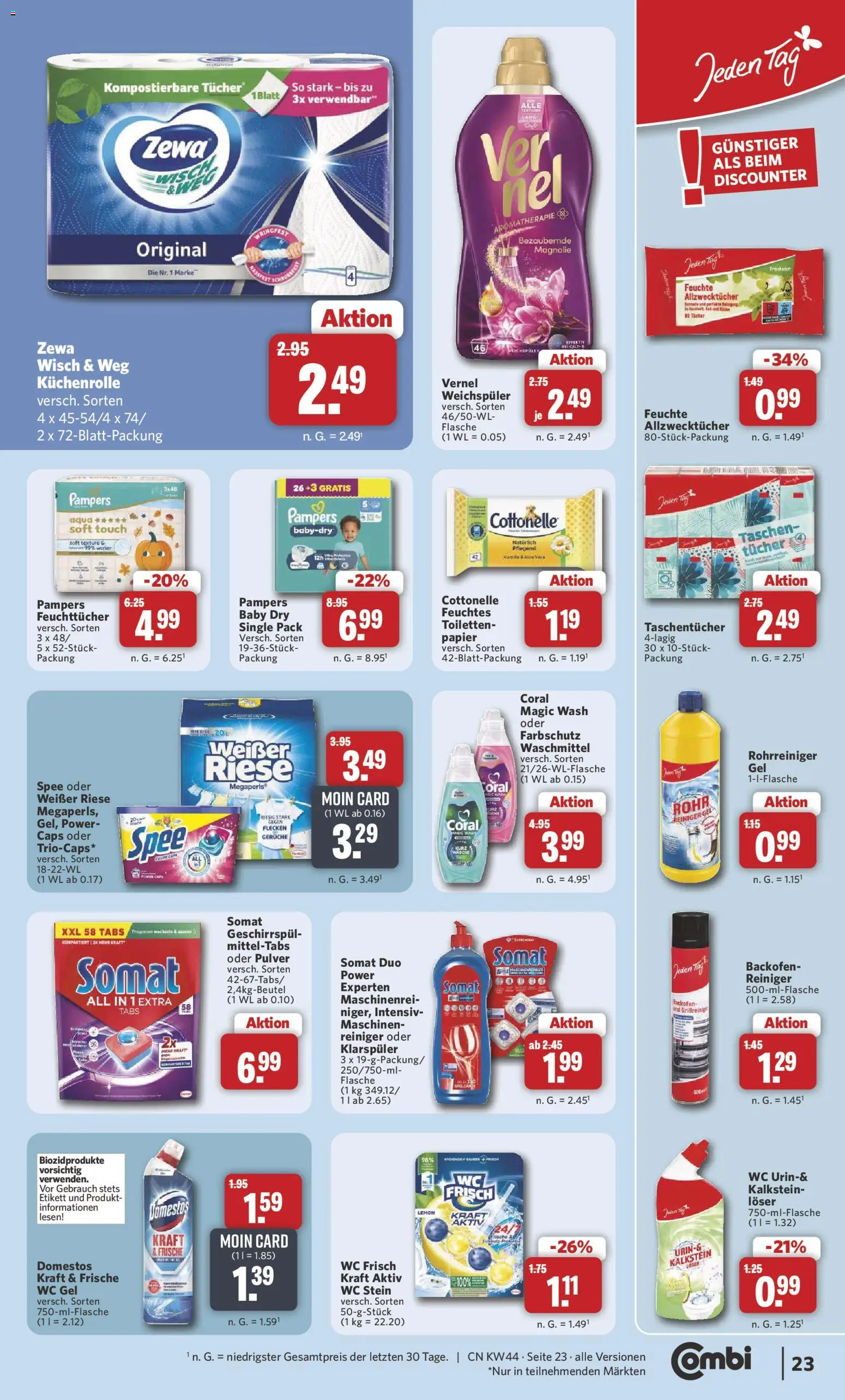 Combi Prospekt – gültig ab 26.10.2026 | Seite: 23 | Produkte: Taschen, Weichspüler, Klarspüler, Küchenrolle