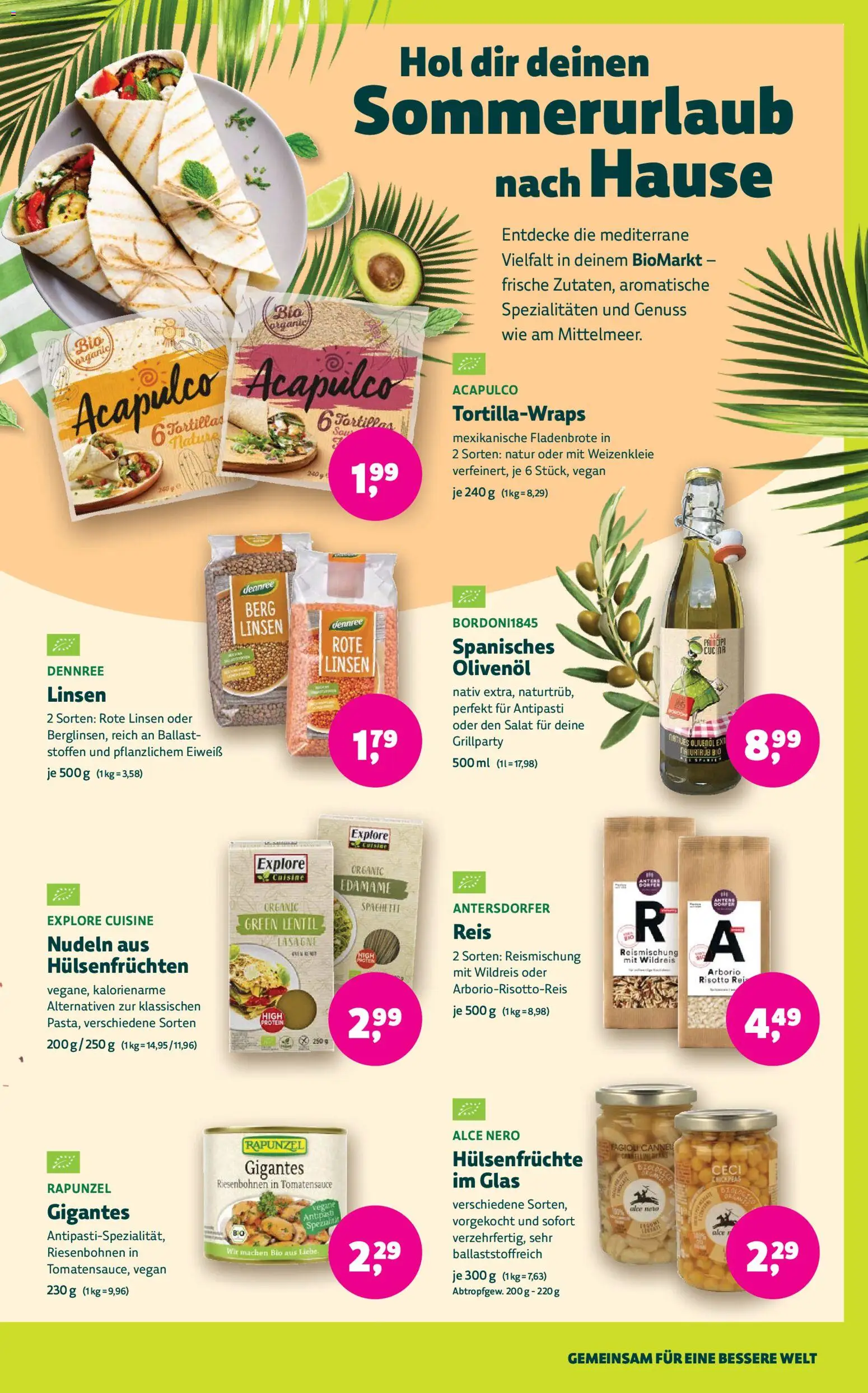 BioMarkt Prospekt – gültig ab 13.08.2026 | Seite: 7 | Produkte: Olivenol, Reis, Nudeln, Salat