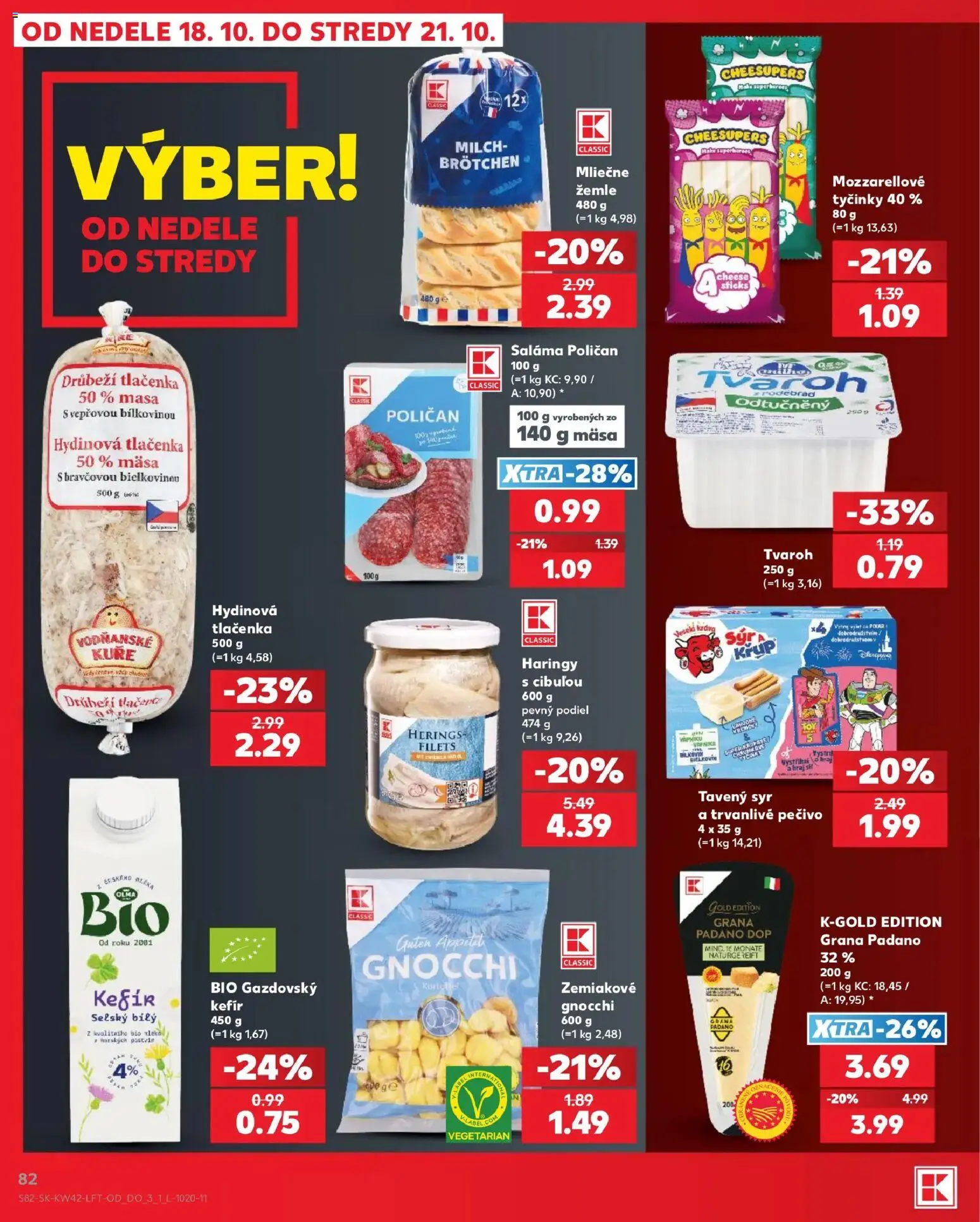 Nové Kaufland akcie – leták je platný od 15.10.2026 | Strana: 82 | Produkty: Syr, Tavený syr, Tlačenka, Kefír