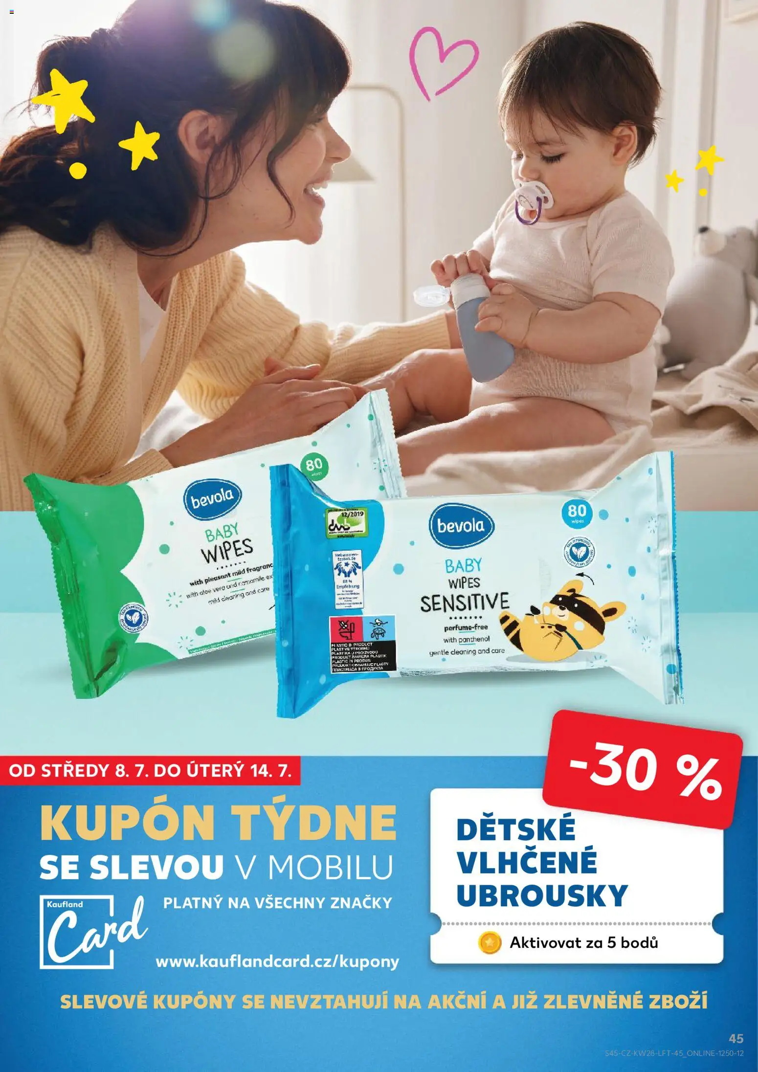 Kaufland leták - Ostrava od 08.07.2026 | Strana: 45 | Produkty: Ubrousky, Bevola, Aloe vera, Panthenol