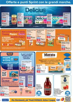 Anteprima del volantino Carrefour volantino Market - Punti Sprint Payback valido a partire dal 16.06.2026 | Pagina: 8 | Prodotti: Frutta, Salsa, Pesca, Olio di Oliva