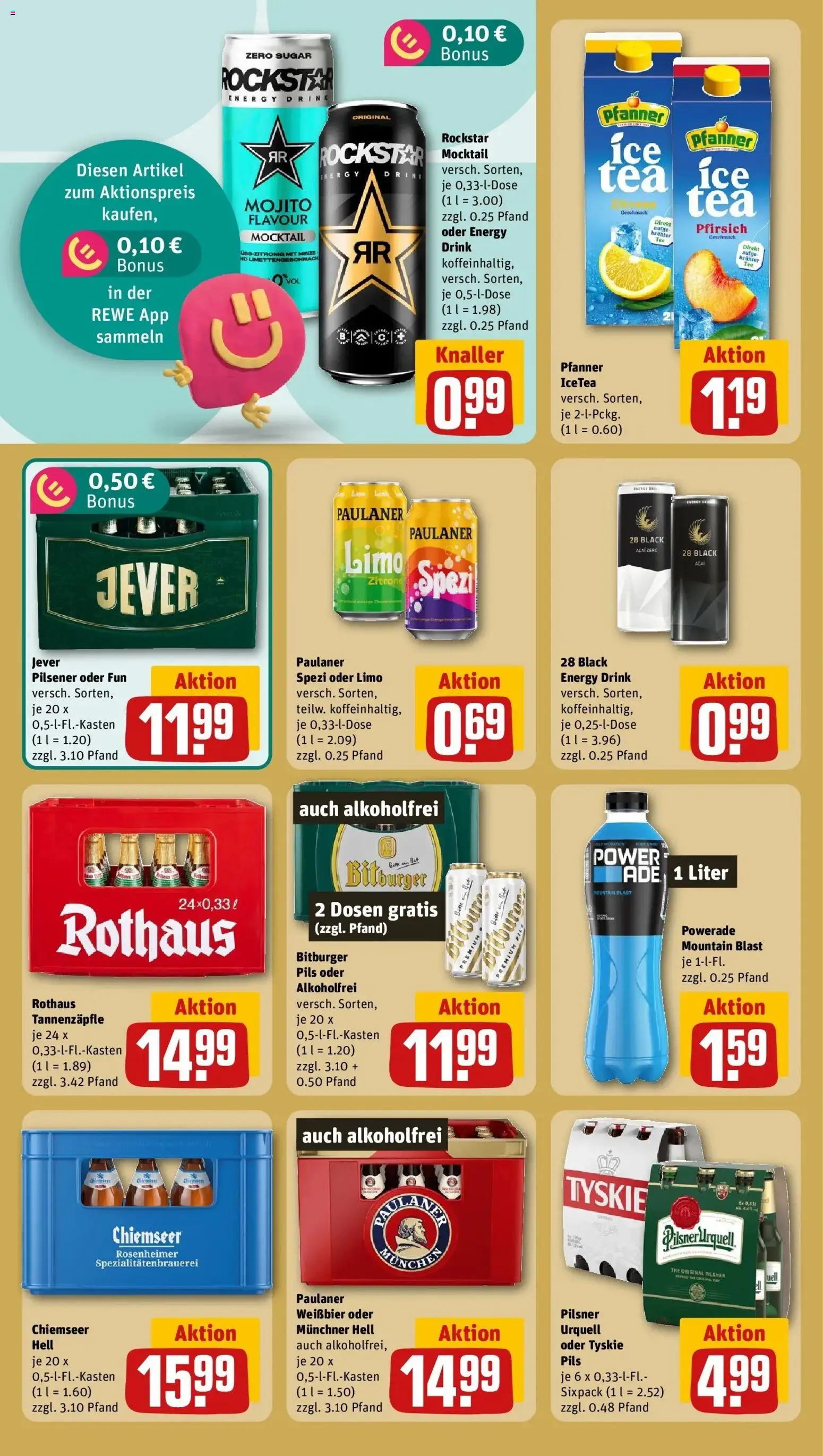 Rewe Prospekt Bretzfeld/Rappach – gültig ab 05.07.2026 | Seite: 20 | Produkte: Tyskie, Energy, Pils, Pfirsich