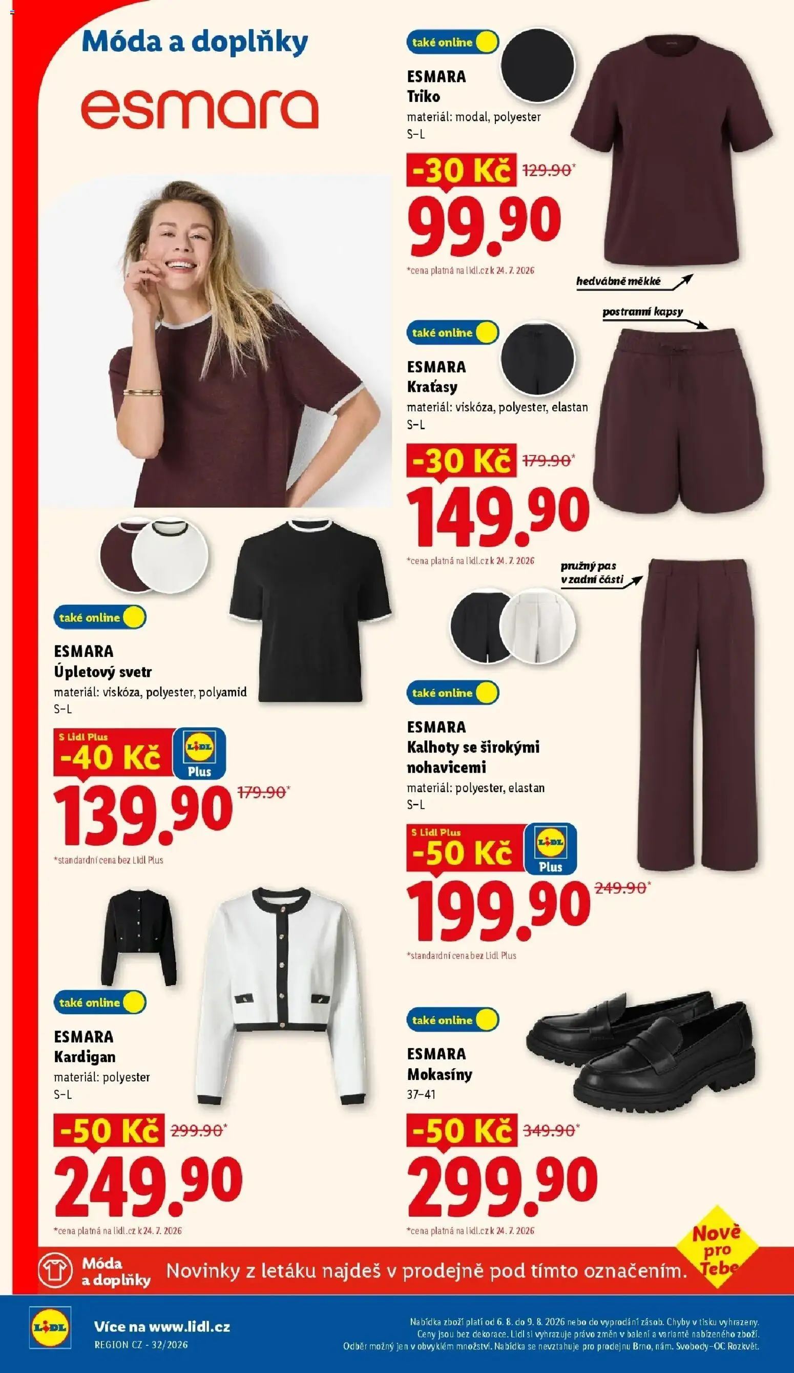 Lidl aktuální leták od 06.08.2026 | Strana: 36 | Produkty: Svetr, Kalhoty, Kraťasy, Mokasíny
