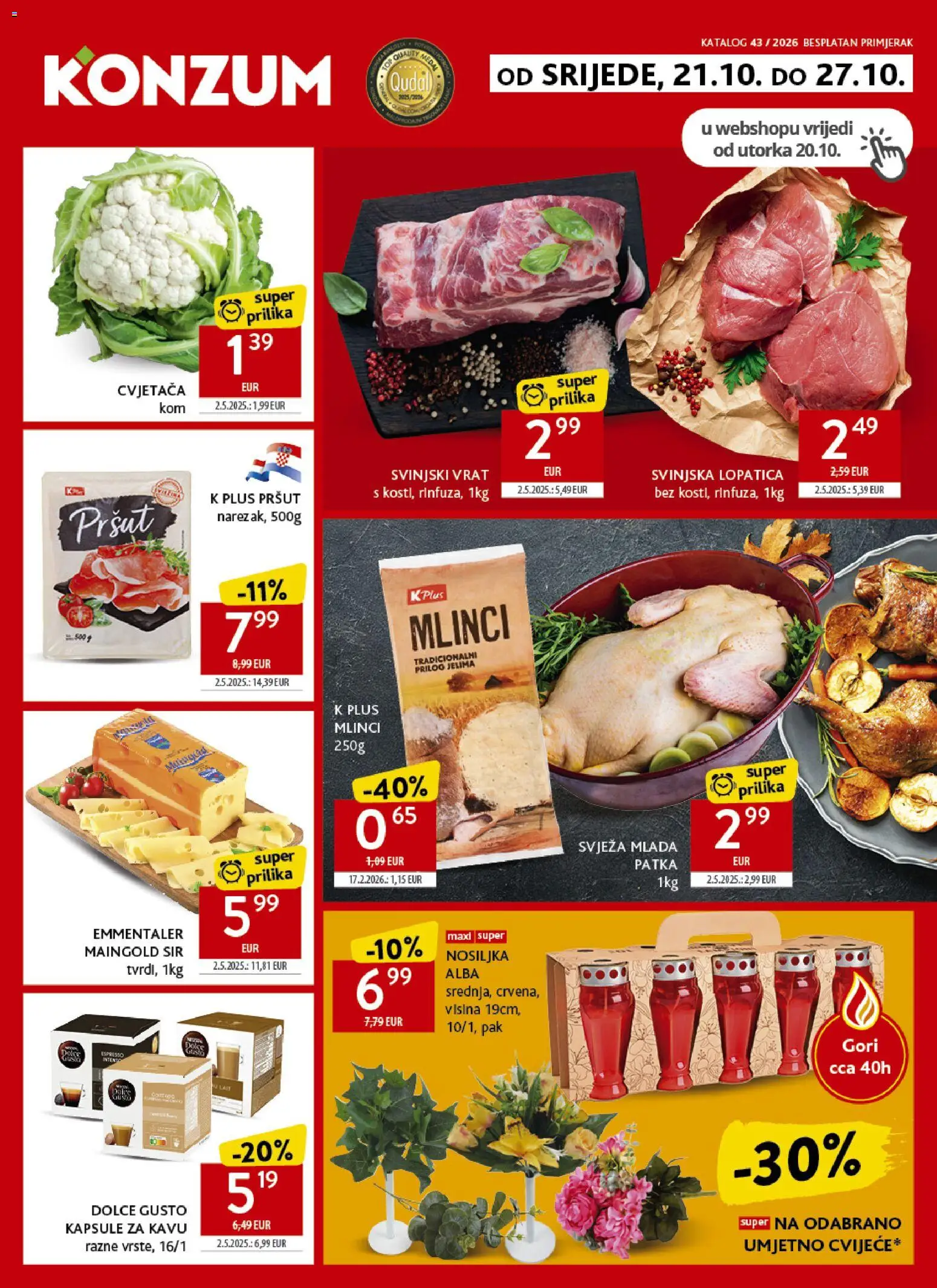 Konzum HR akciós ujság - amely érvényes a következő dátumtól: 2026.10.21. | Oldal: 1 | Termékek: Dolce Gusto