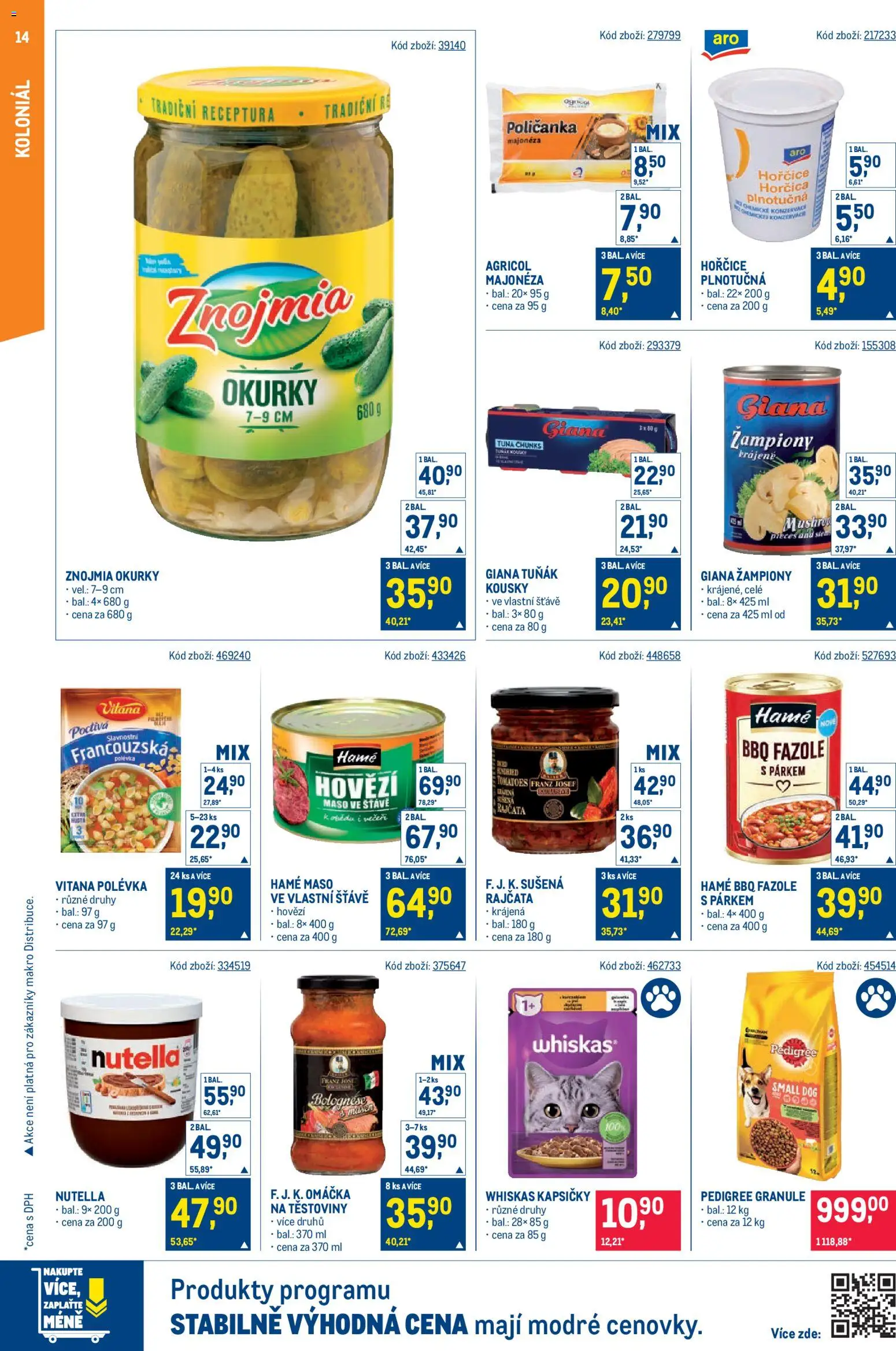 Makro leták - Maloobchod od 29.07.2026 | Strana: 14 | Produkty: Granule, Okurky, Hořčice, Fazole