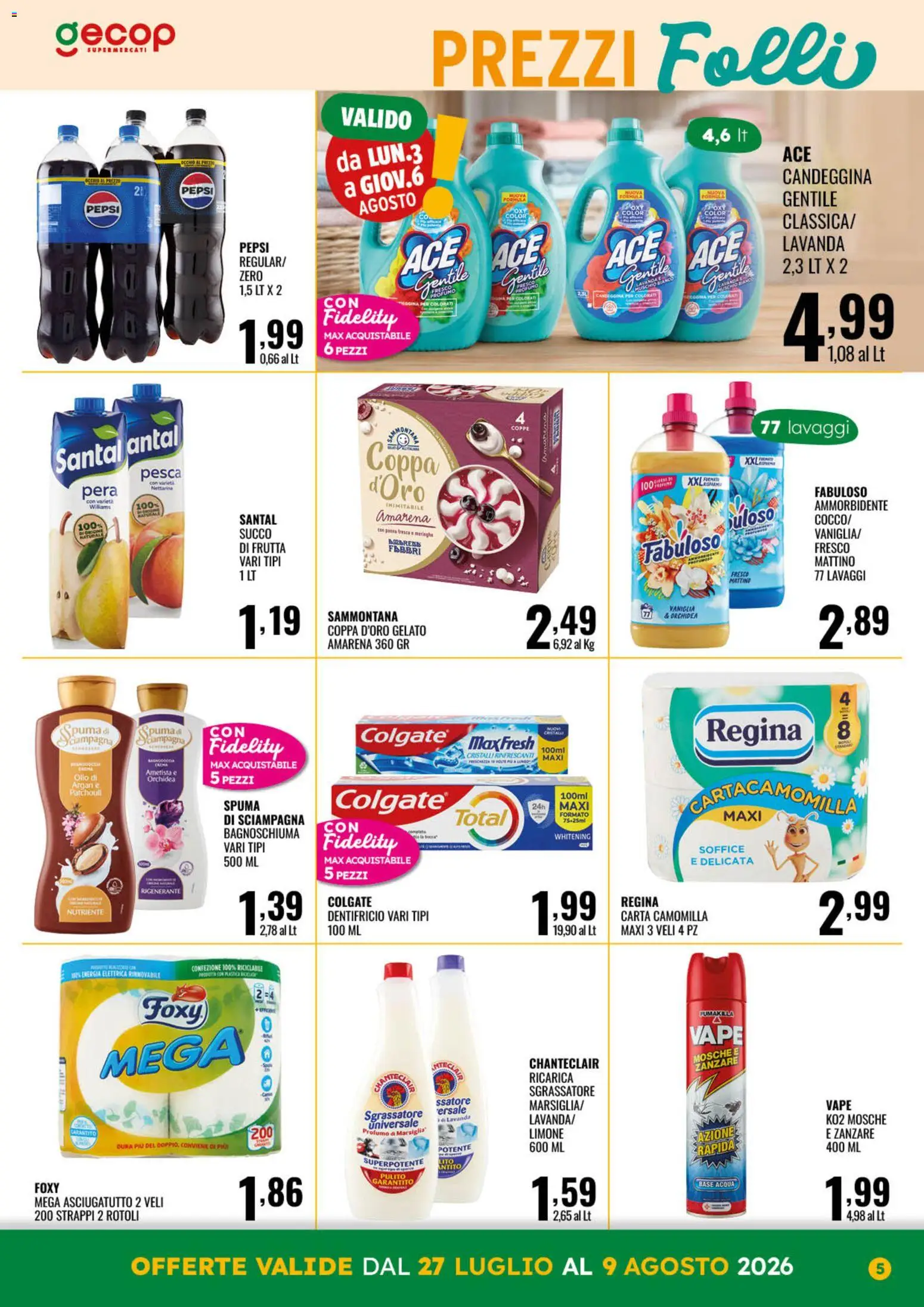 Volantino GECOP del 27/07/2026 | Pagina: 5 | Prodotti: Limone, Pera, Pepsi, Profumo